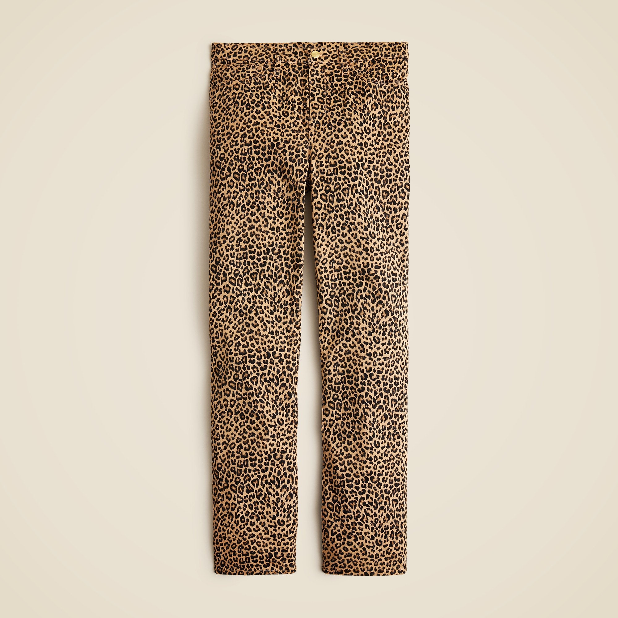 Straight-leg chino pant in leopard print