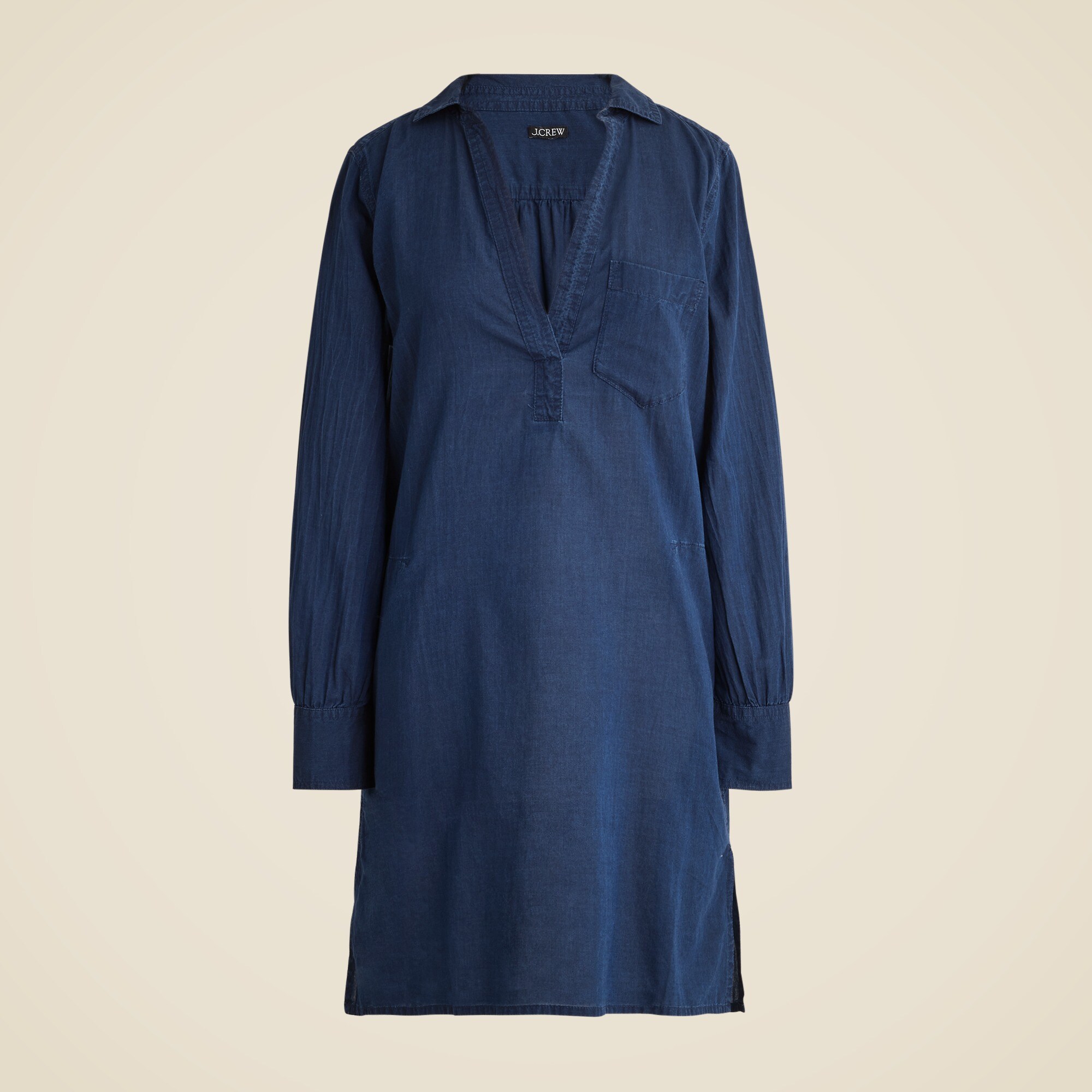 Bungalow tunic beach dress in indigo cotton voile