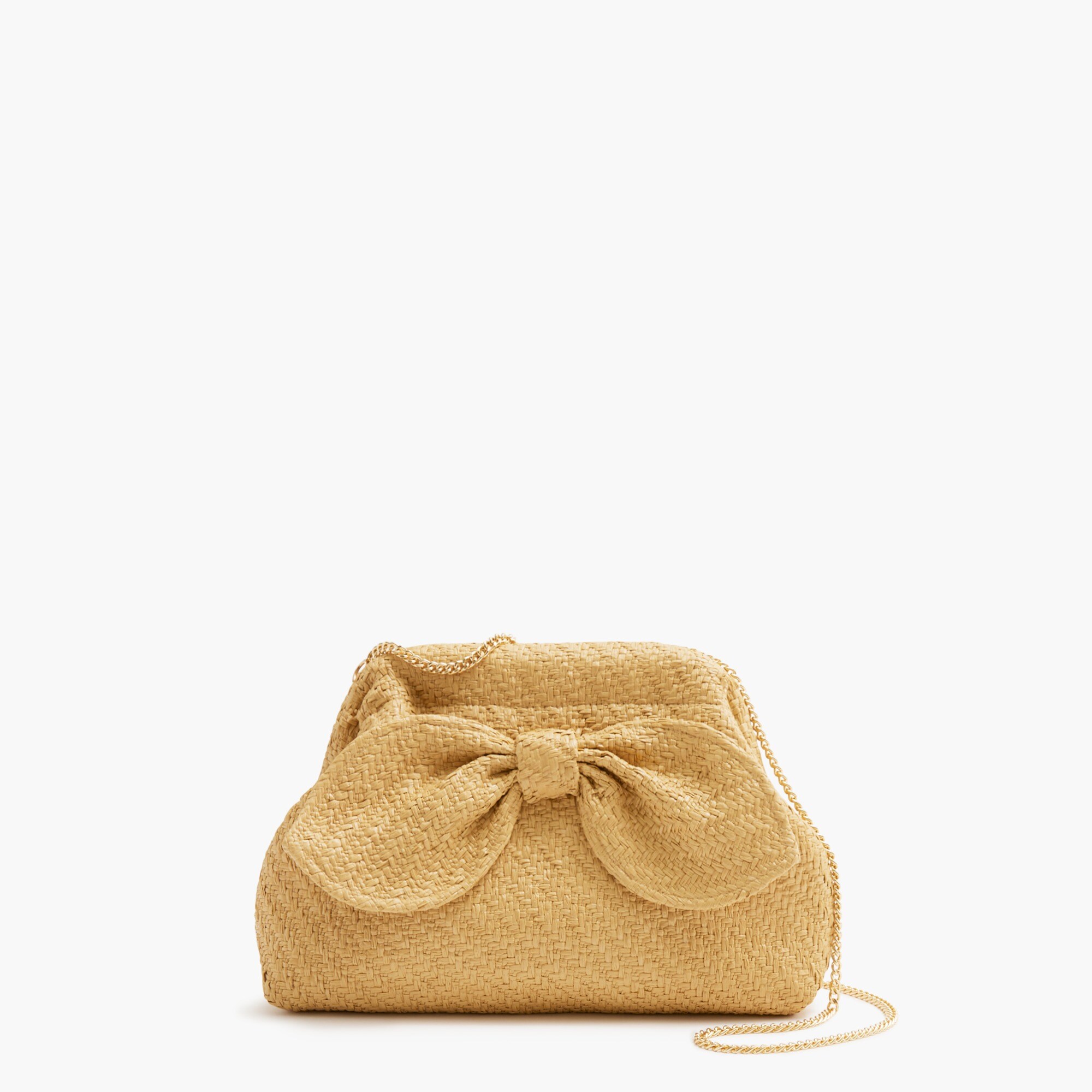 straw bow clutch for women