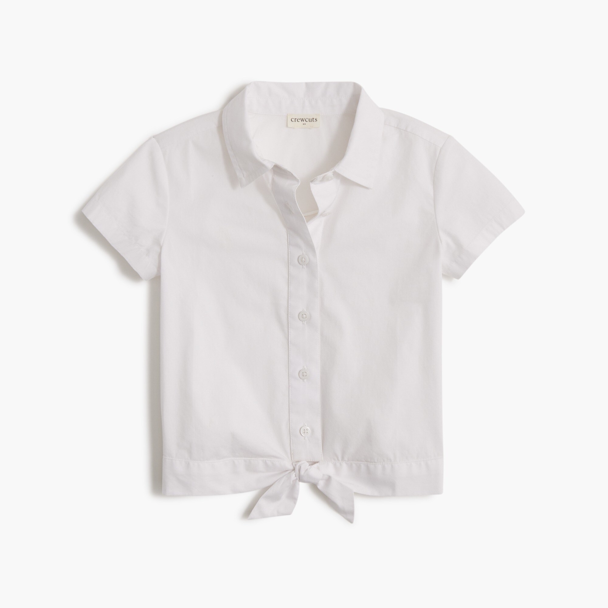 Girls' tie-front button-up shirt