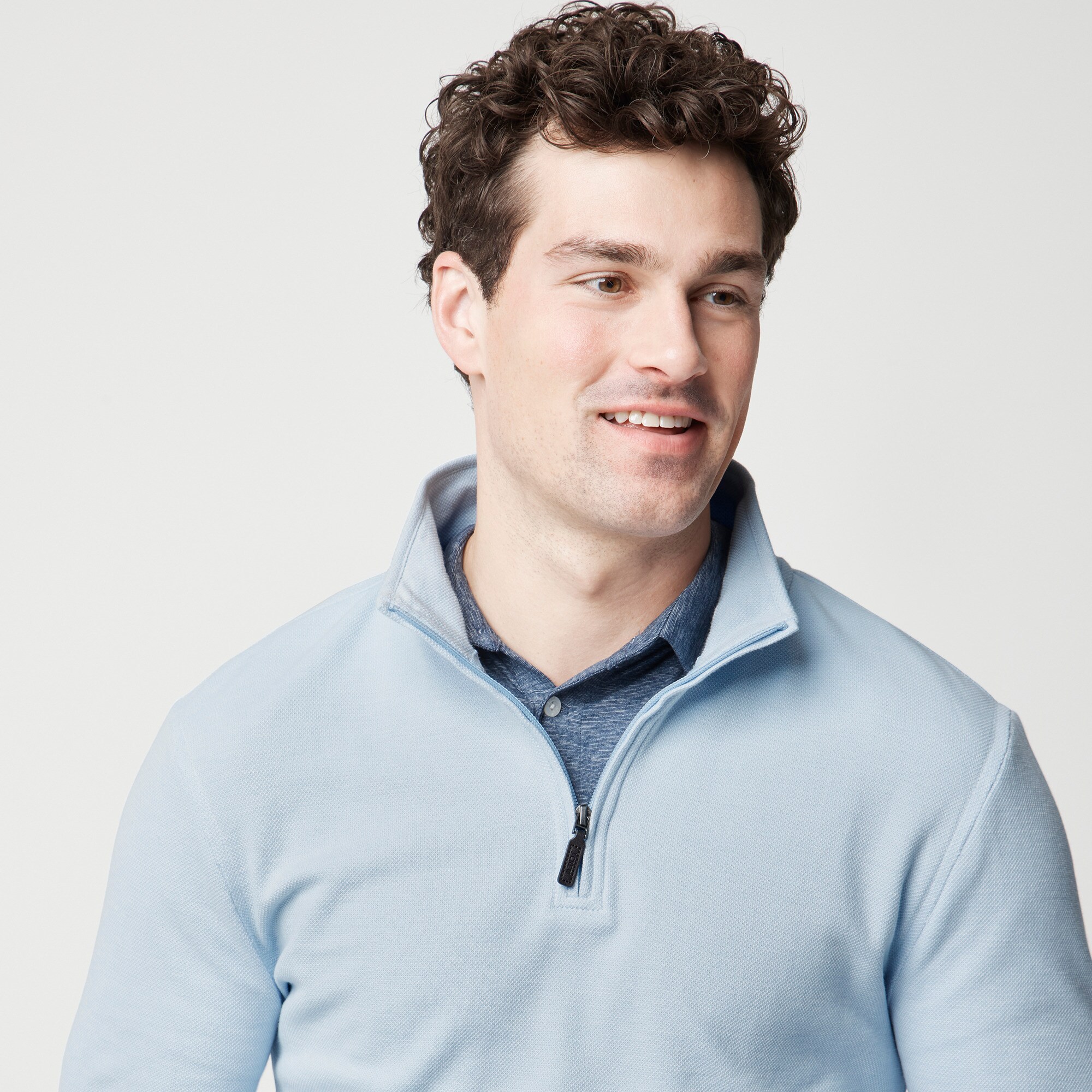 Performance bird's-eye quarter-zip