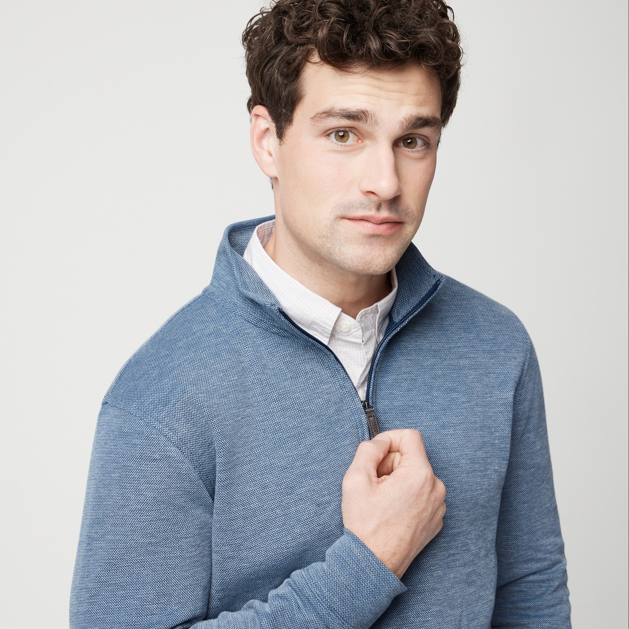 Performance bird's-eye quarter-zip