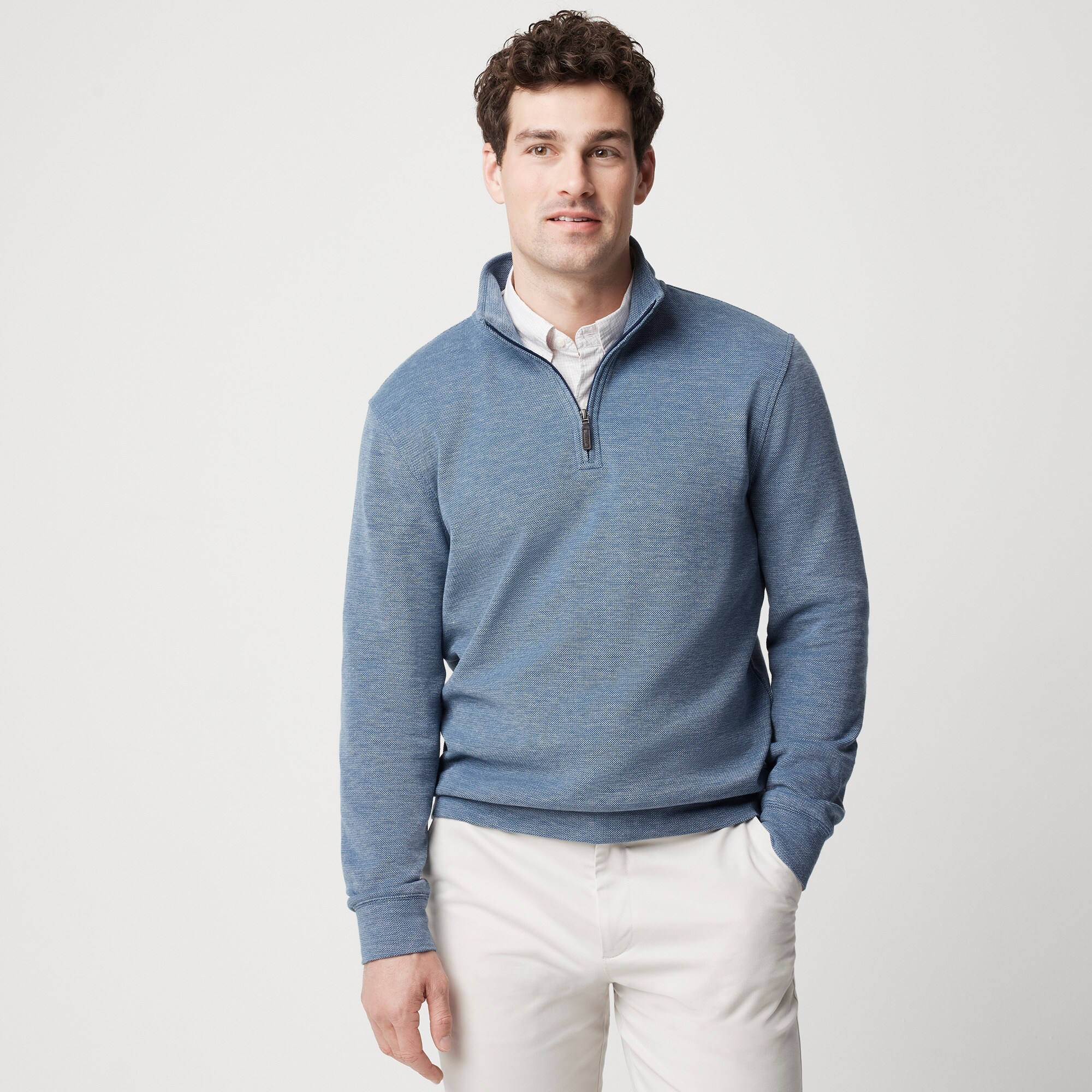 Performance bird's-eye quarter-zip