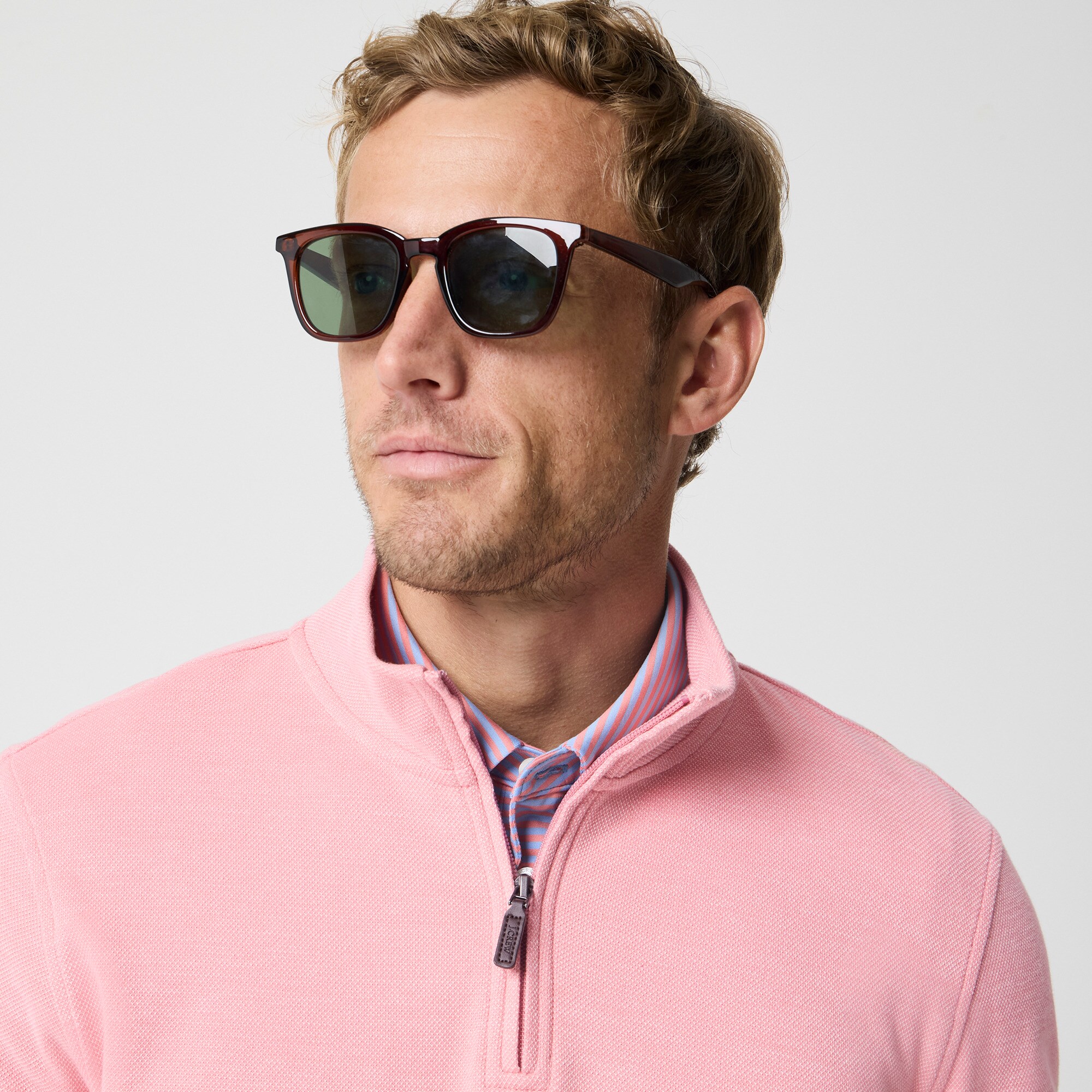 Performance bird's-eye quarter-zip