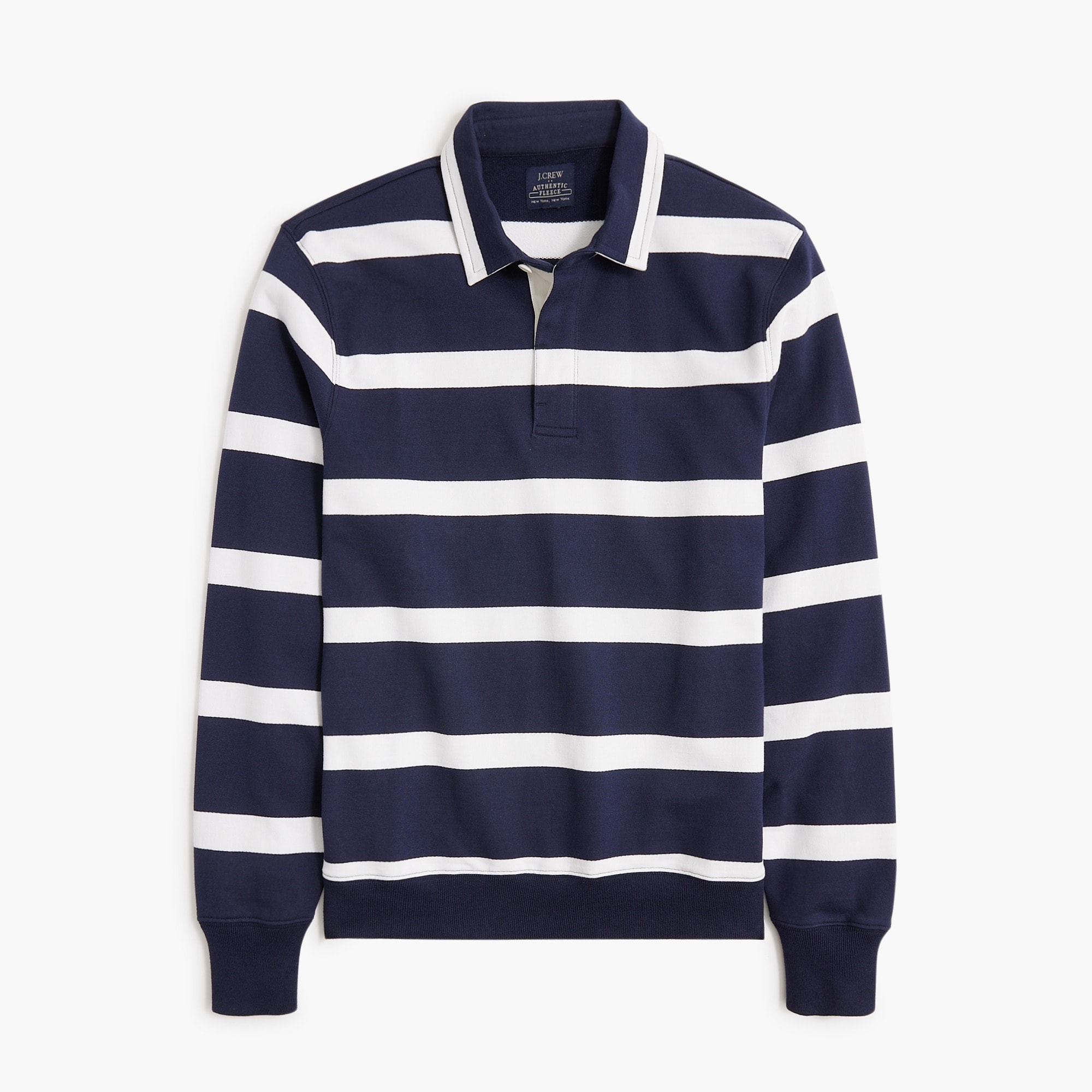Striped rugby pullover sweatshirt