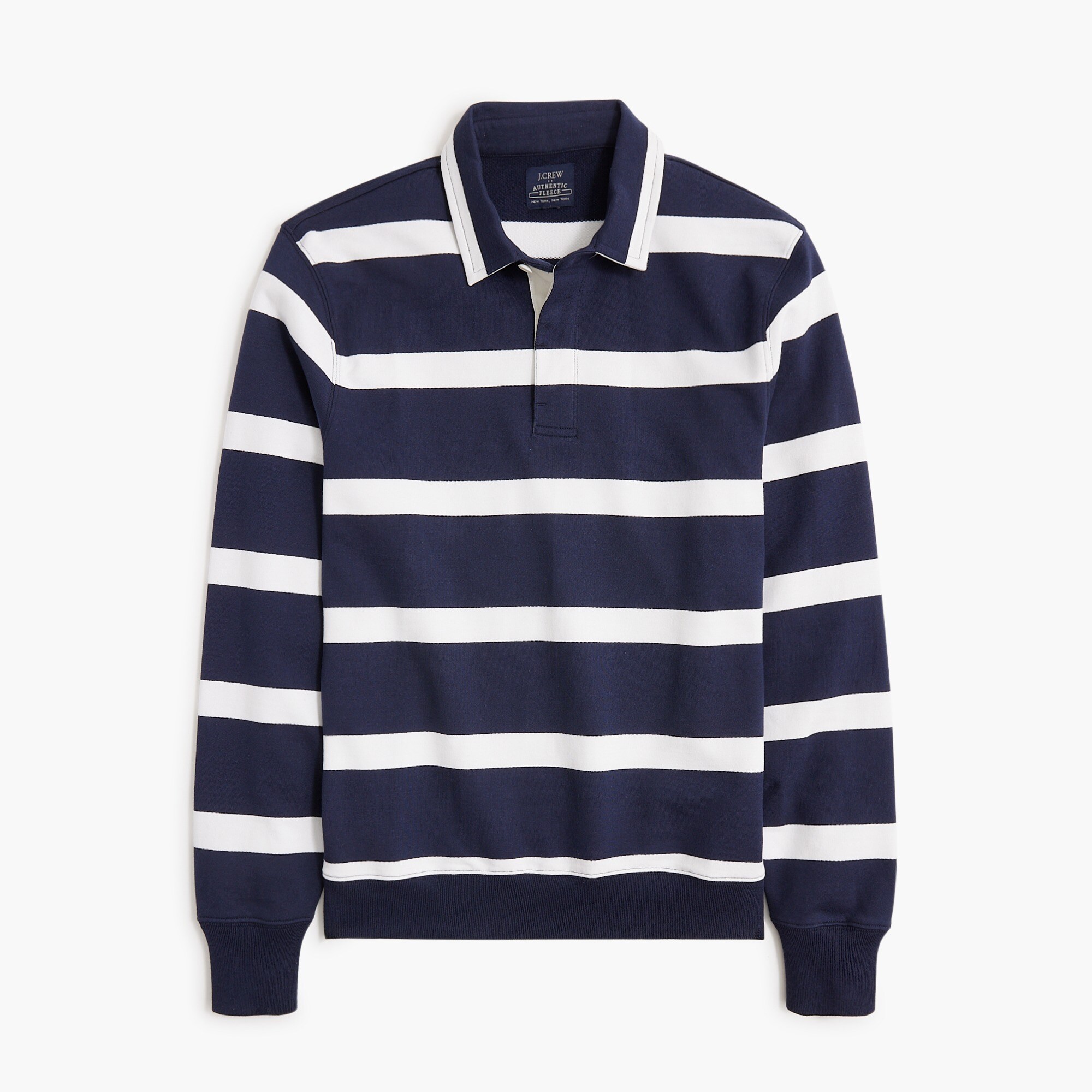 Striped rugby pullover sweatshirt