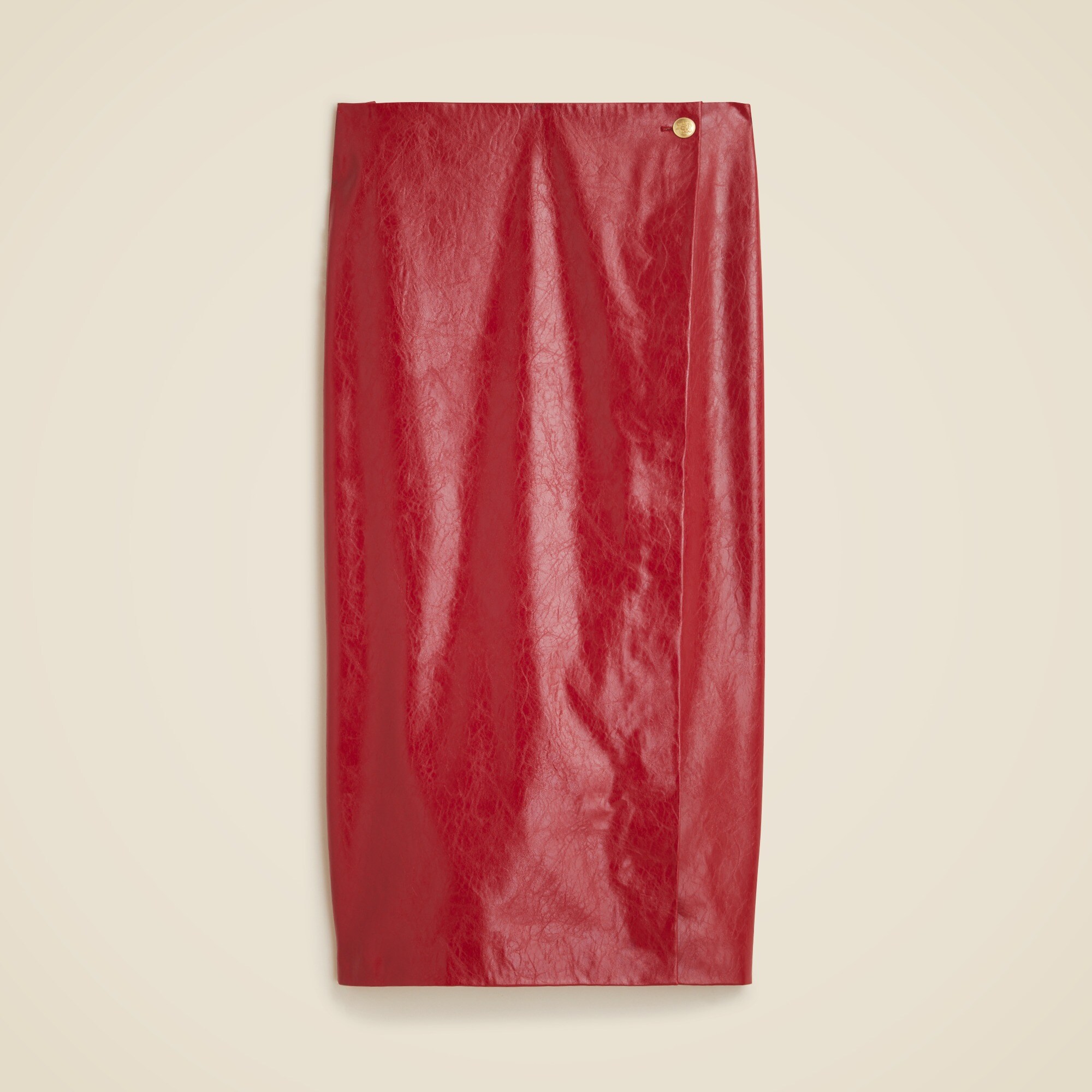 Collection Wrap Skirt In Faux Patent Leather For Women | J.Crew display picture 1