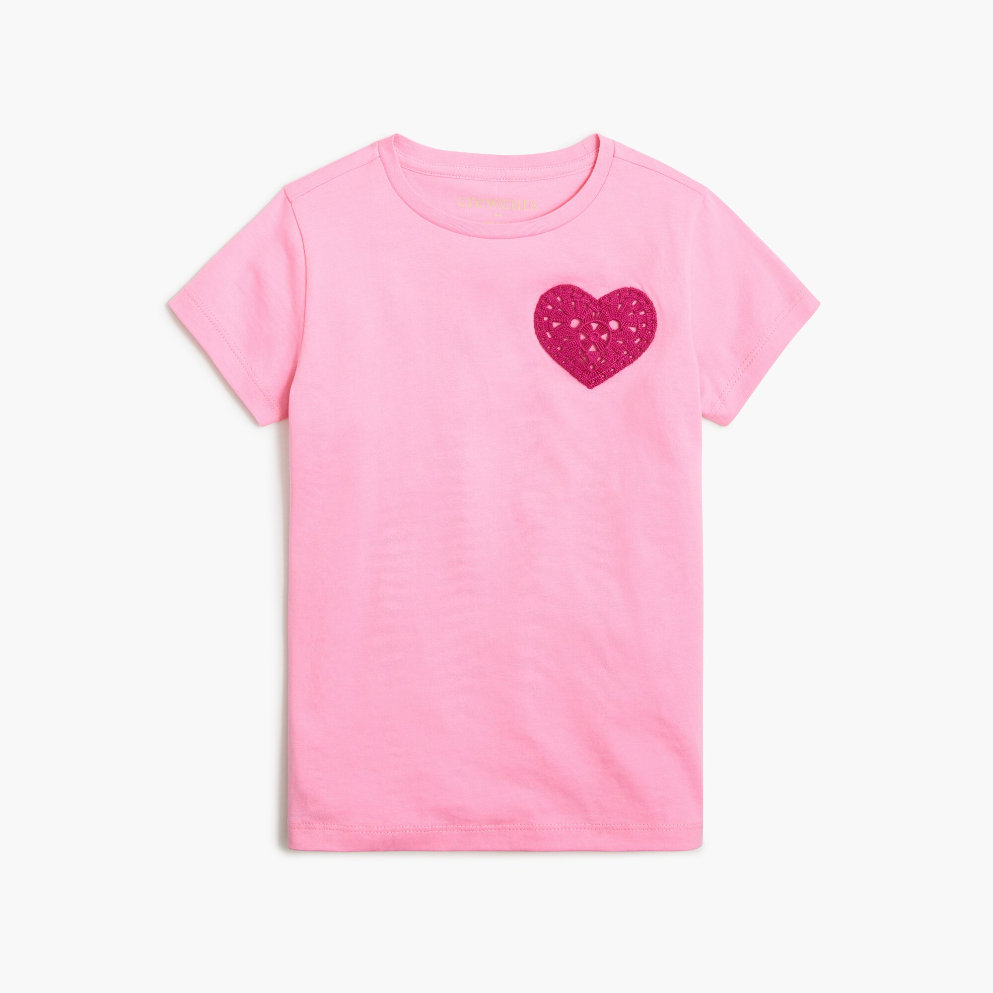 girls' crochet heart graphic tee for girls