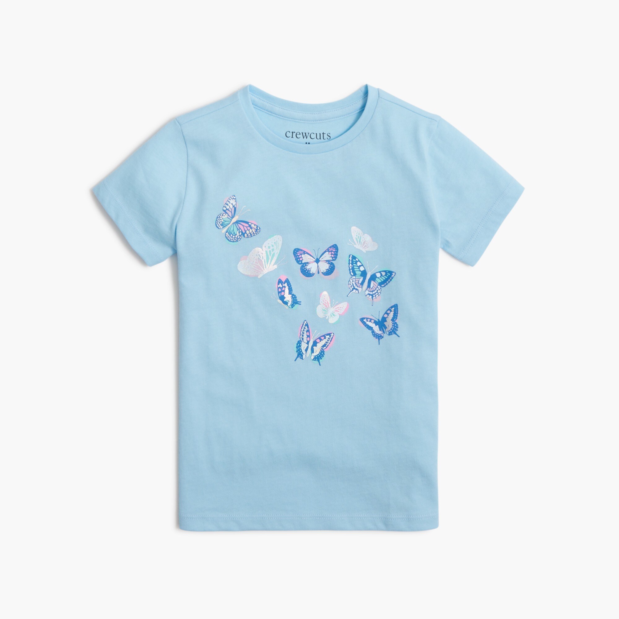 Girls' foil butterflies graphic tee