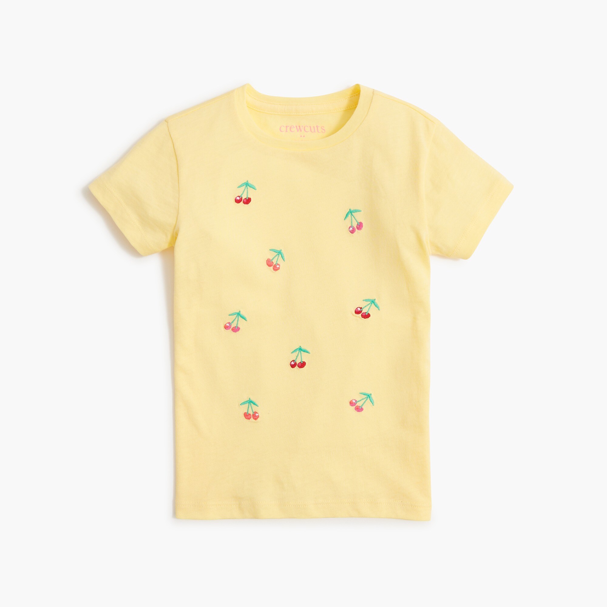 Girls' embroidered cherry graphic tee