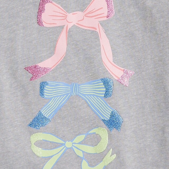 Girls' glitter bows graphic tee GLITTER BOWS TRIO factory: girls' glitter bows graphic tee for girls