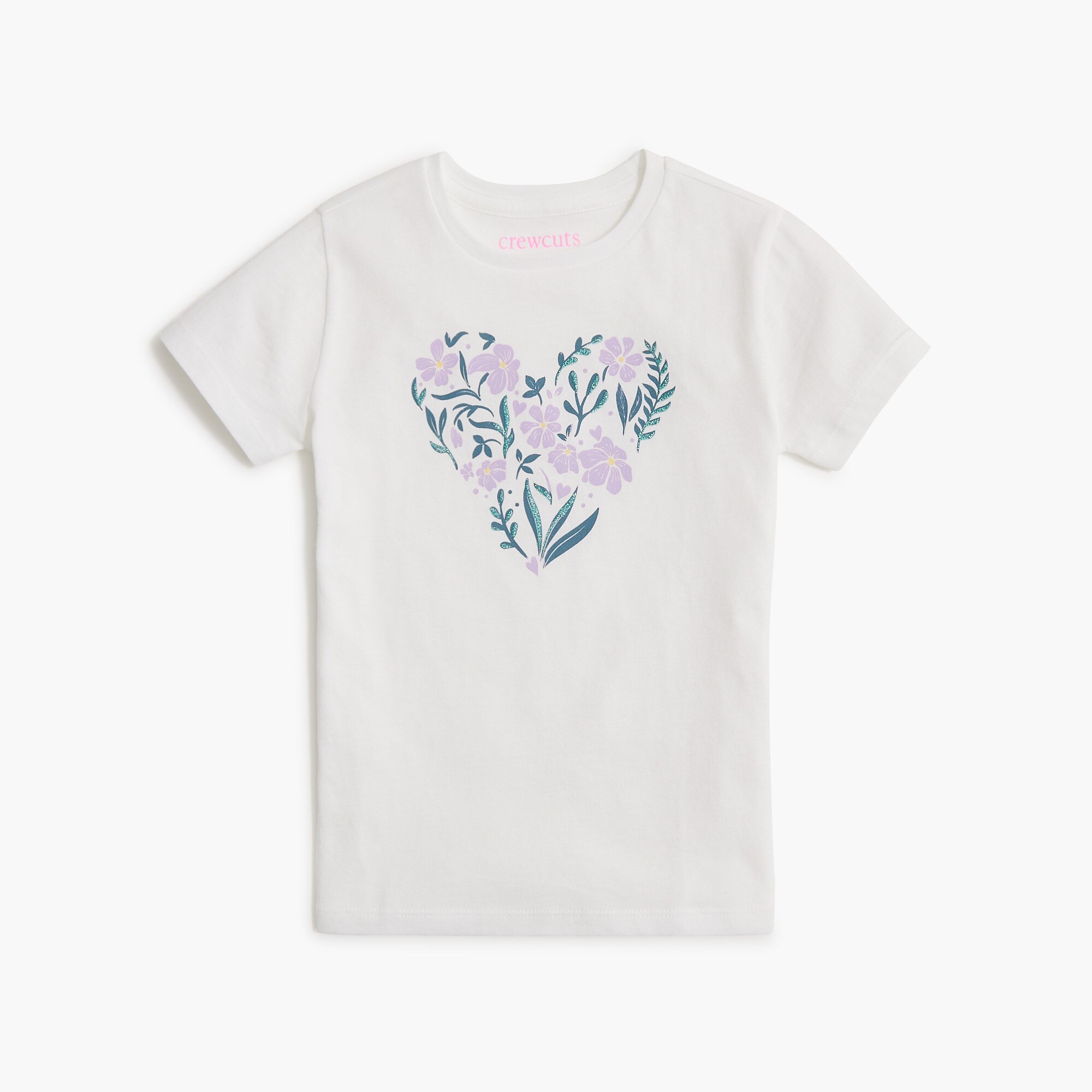 girls' floral heart graphic tee for girls