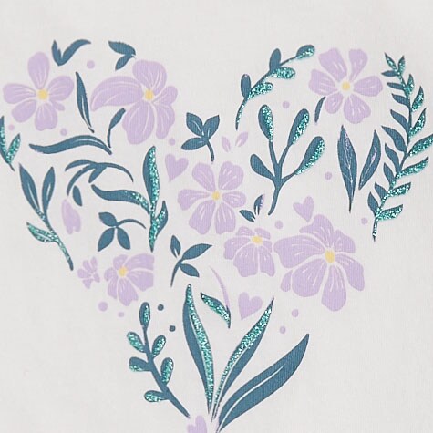 Girls' floral heart graphic tee FLORAL HEART factory: girls' floral heart graphic tee for girls