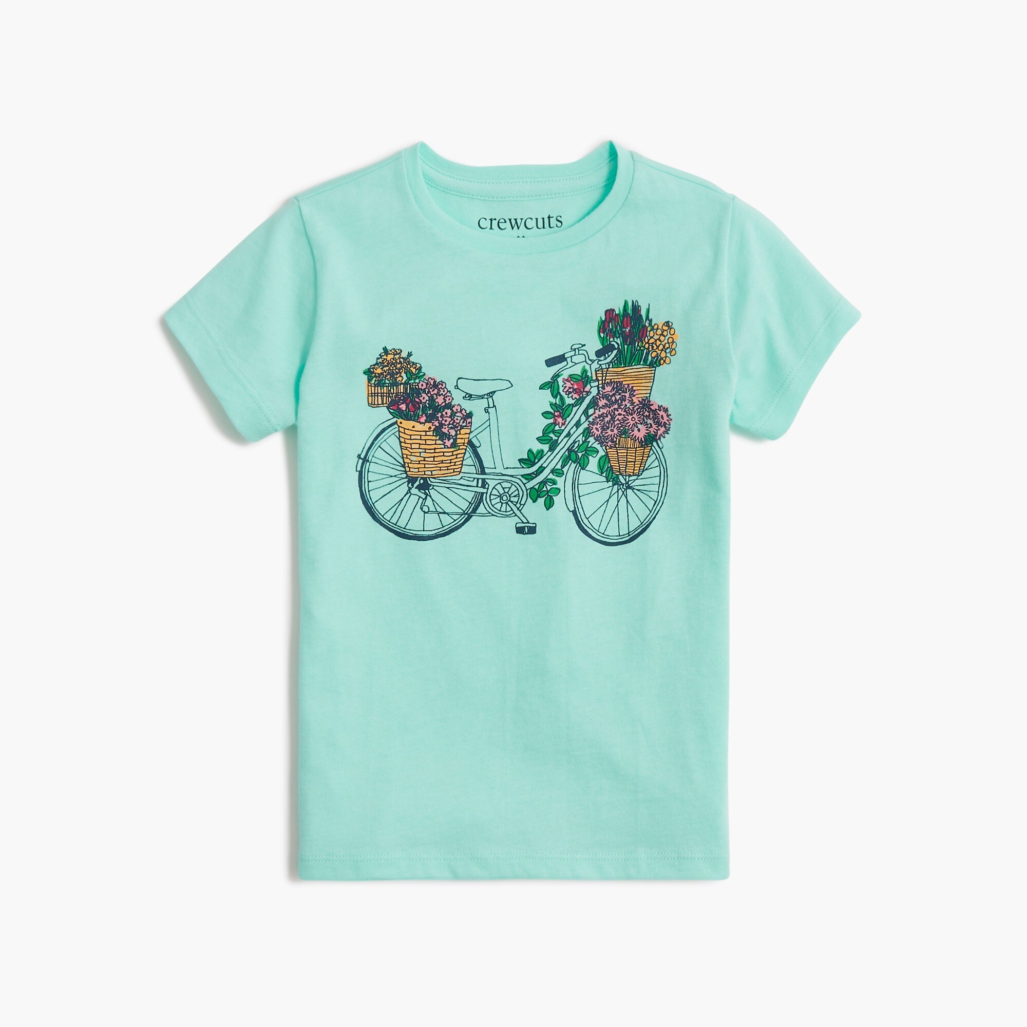 Girls' flower bike graphic tee