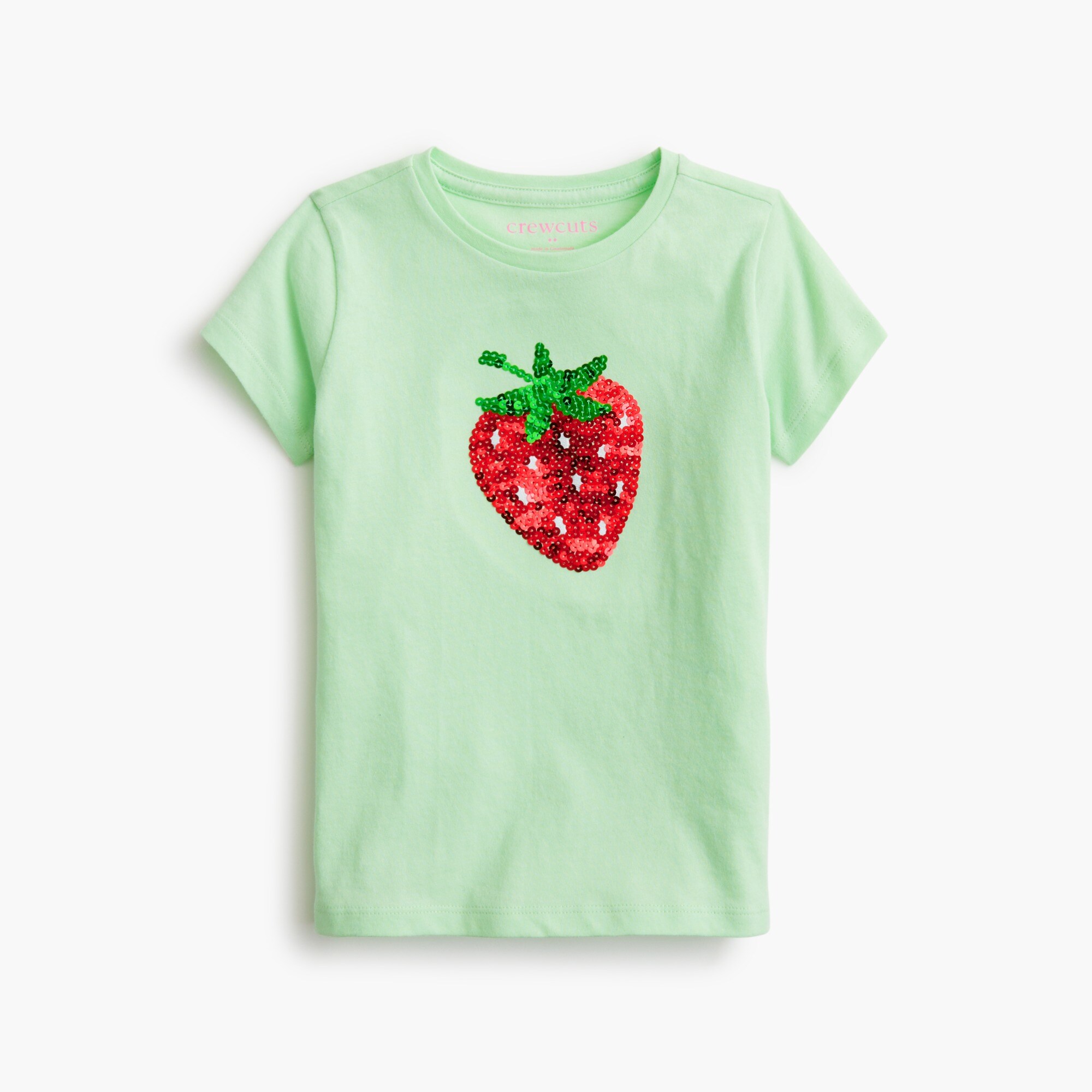 Girls' sequin strawberry graphic tee