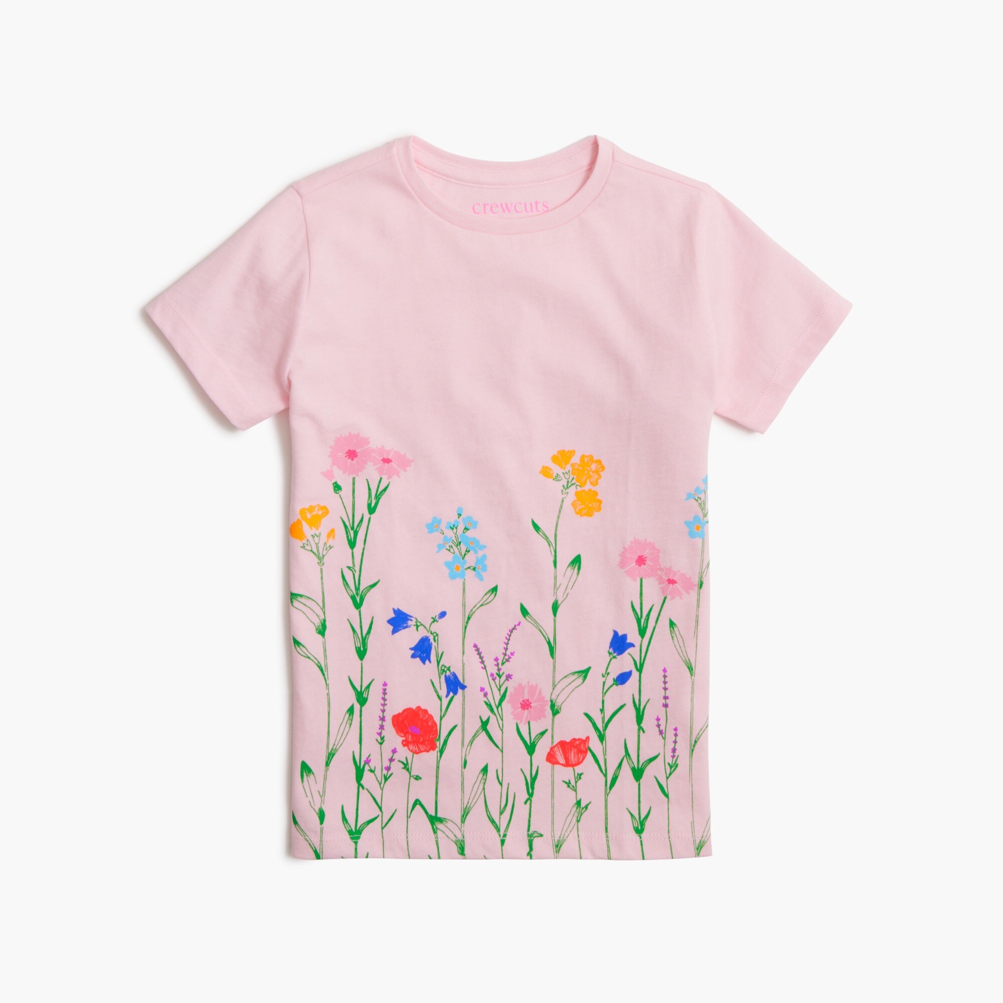 girls' floral-hem graphic tee for girls