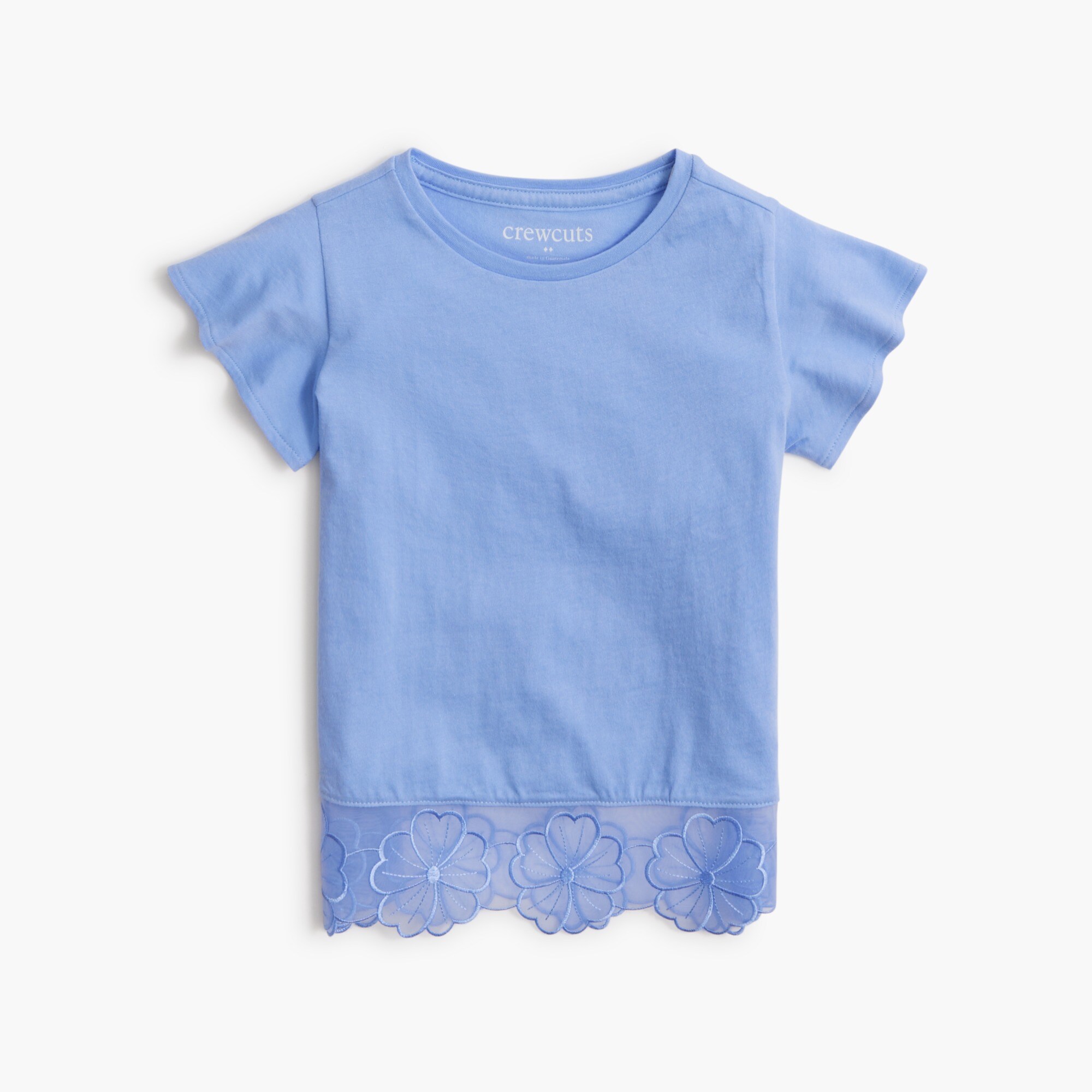 girls Girls' organza lace-trim tee