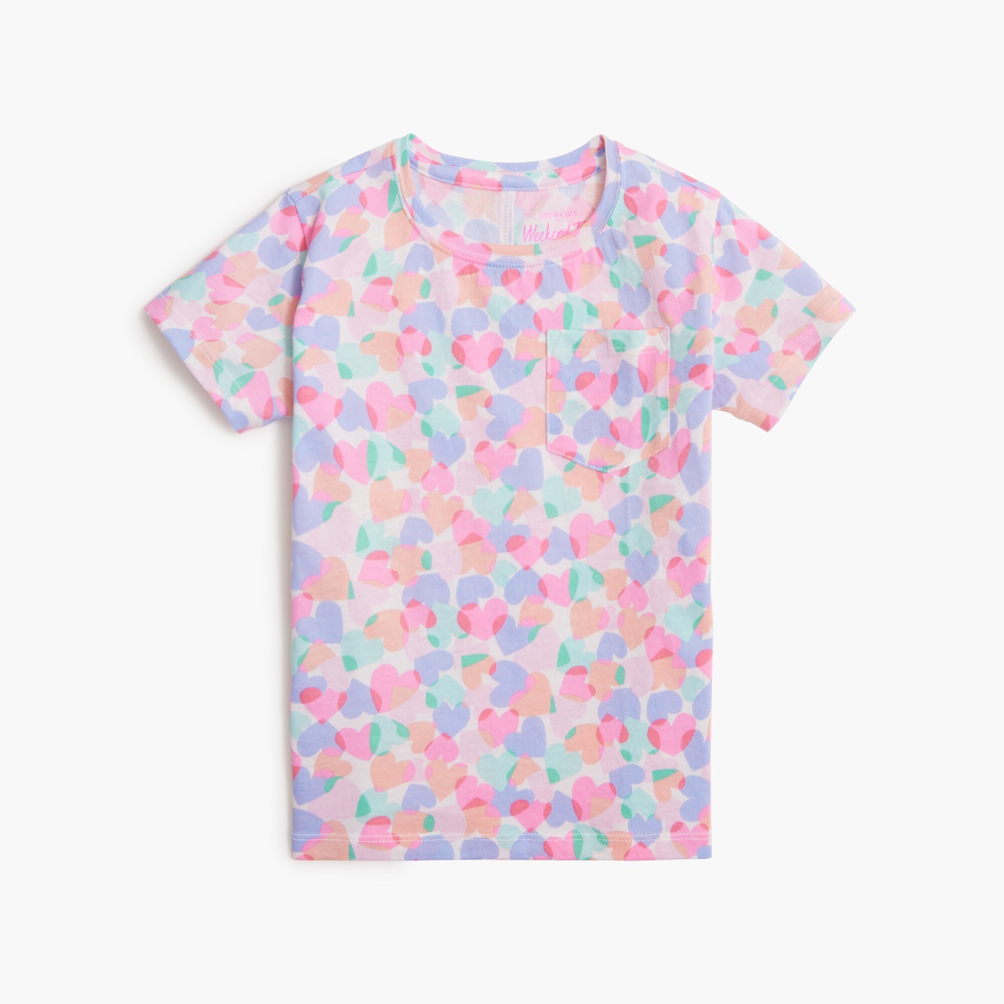Girls' heart confetti weekend tee