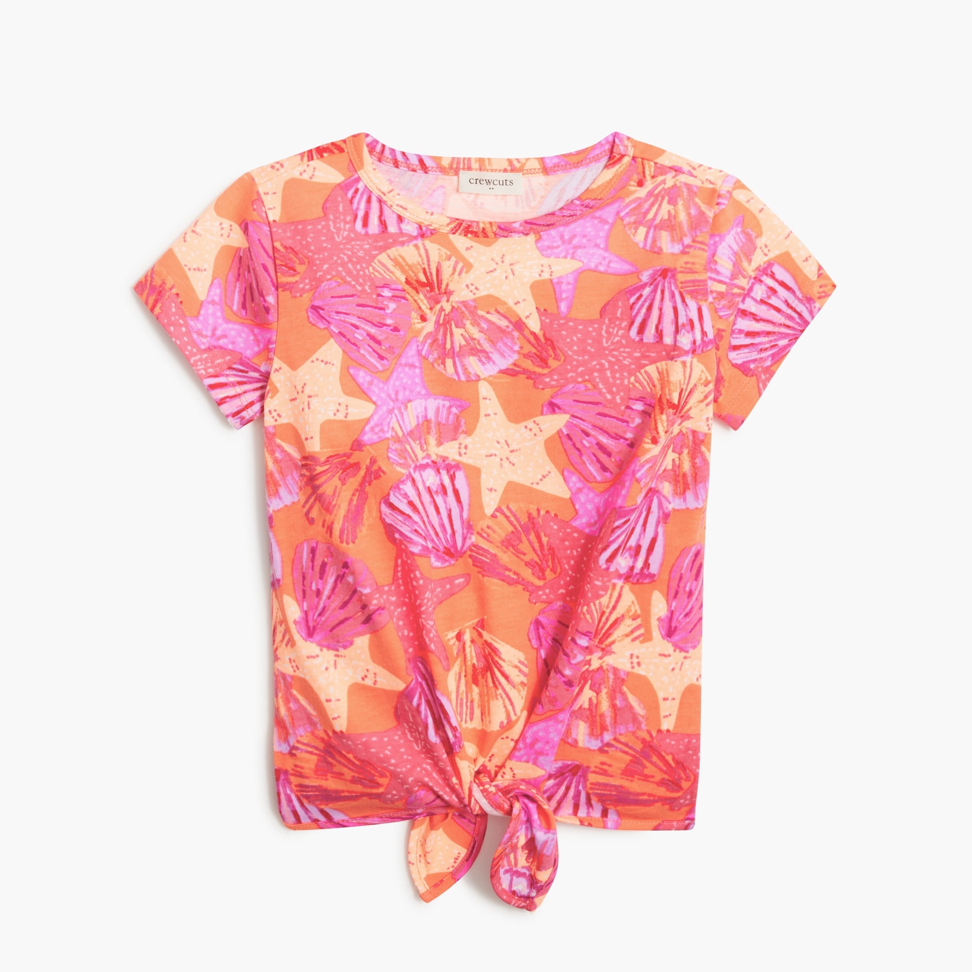 girls' seashell tie-front tee for girls