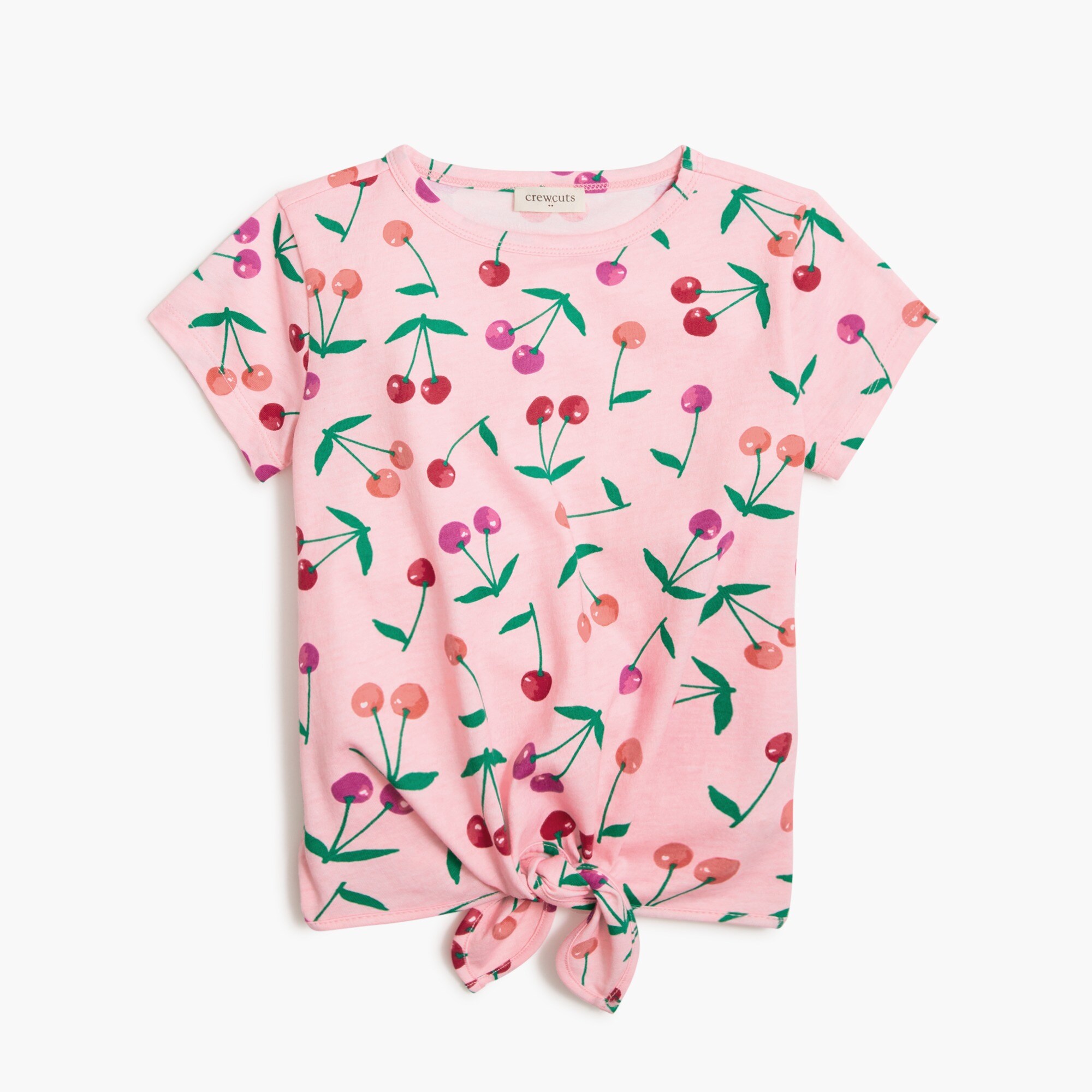 Girls' cherry tie-front tee