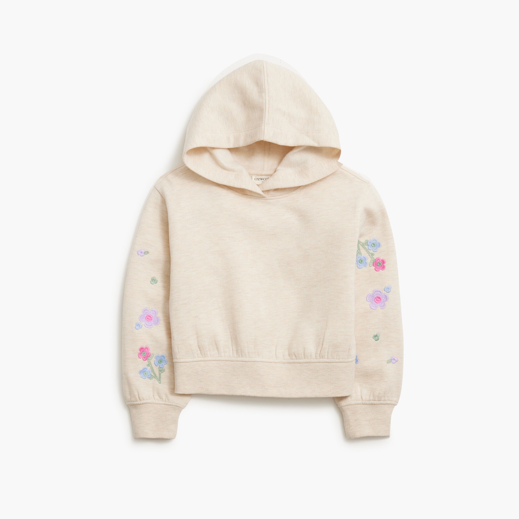 Girls' embroidered-sleeve hoodie