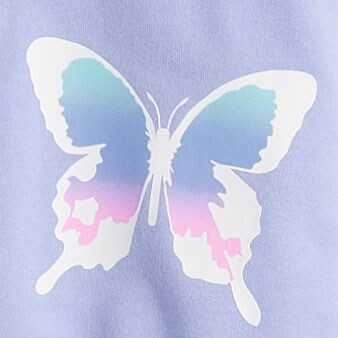 Girls' butterfly crewneck sweatshirt OMBRE BUTTERFLY GRAPHIC factory: girls' butterfly crewneck sweatshirt for girls