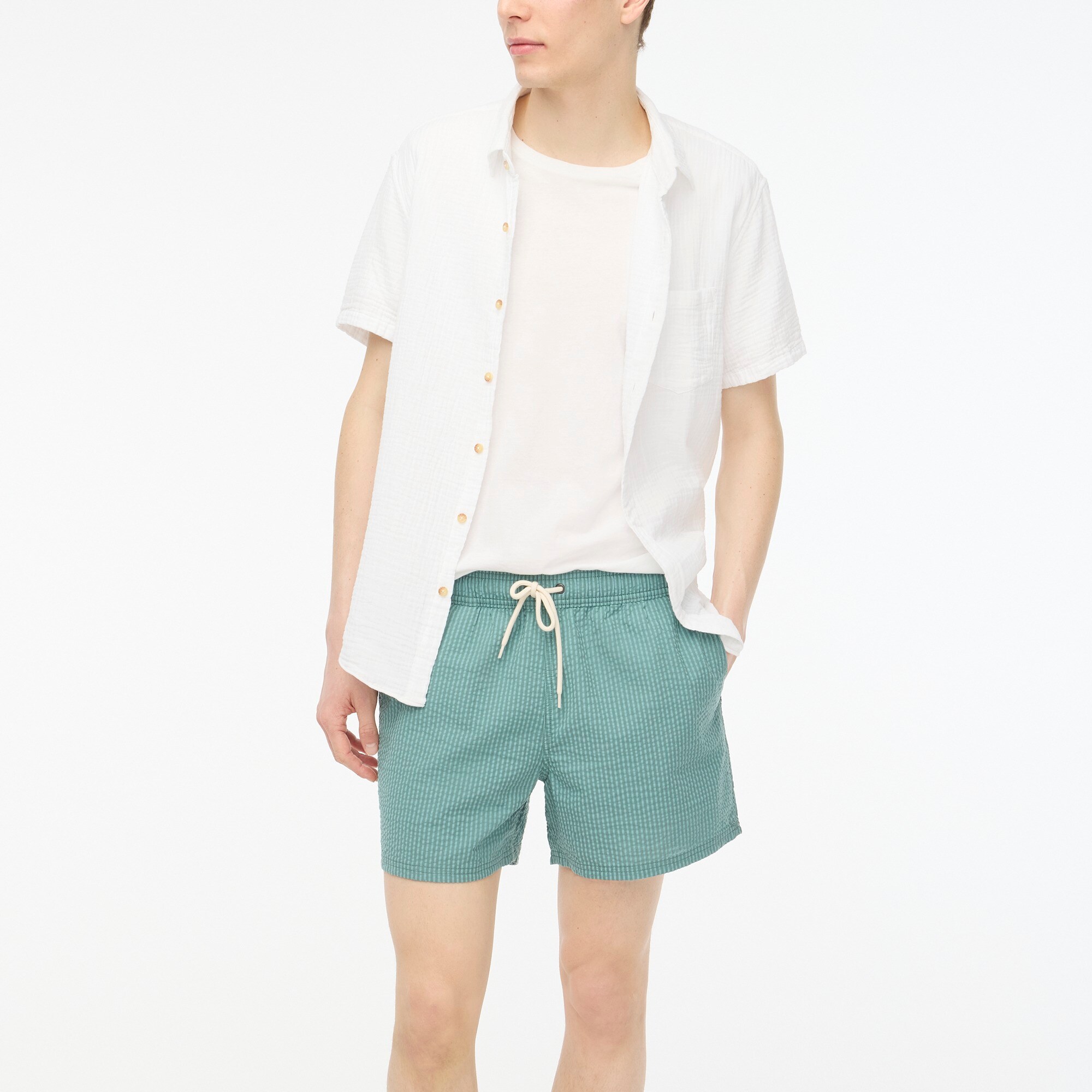 5" seersucker swim trunk