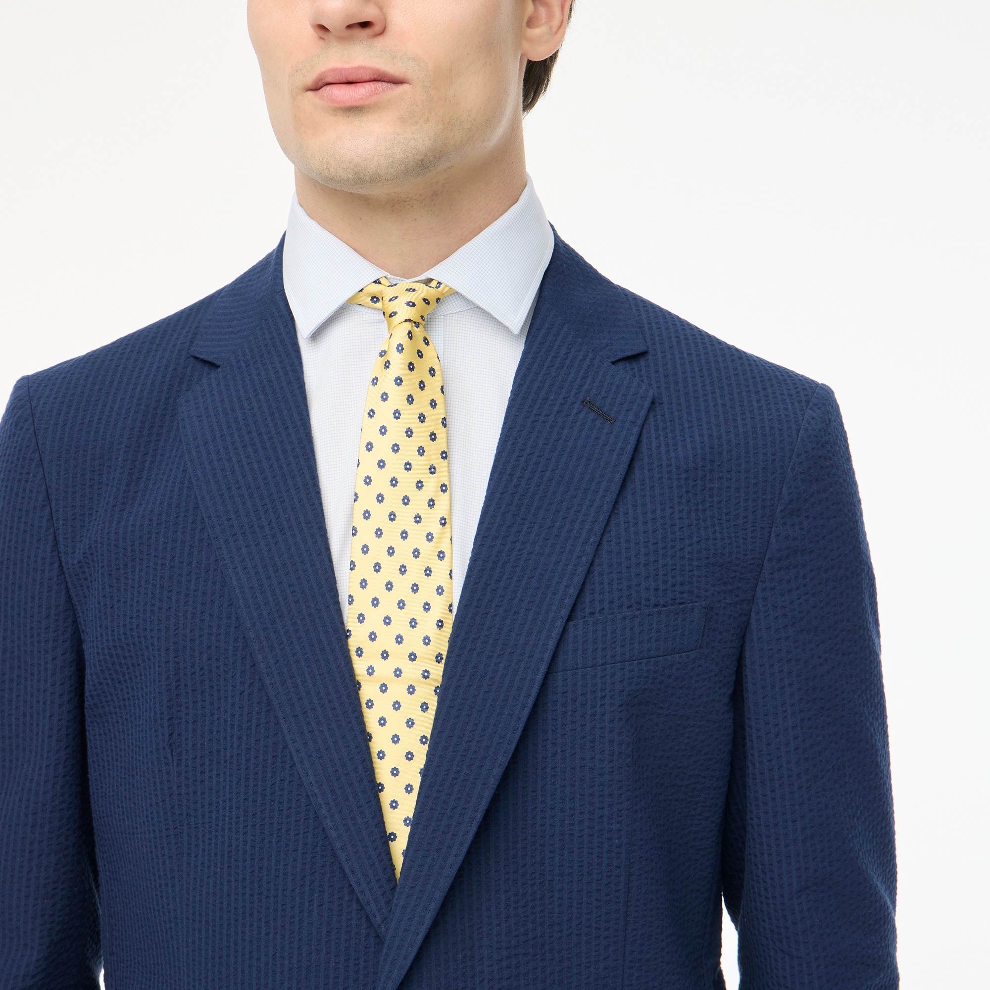 Slim-fit seersucker blazer