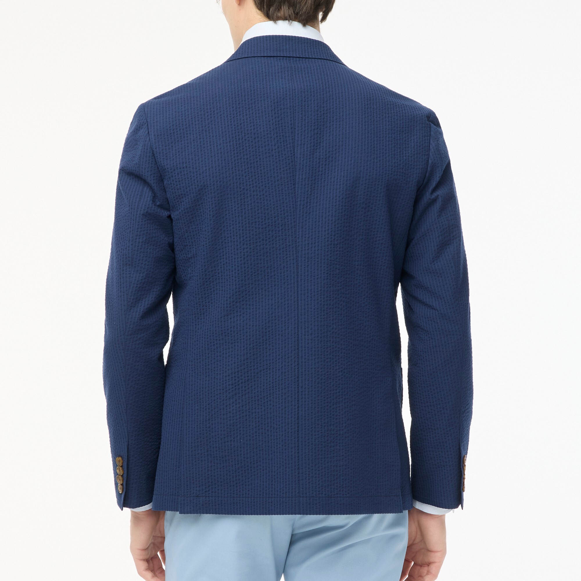 Slim-fit seersucker blazer