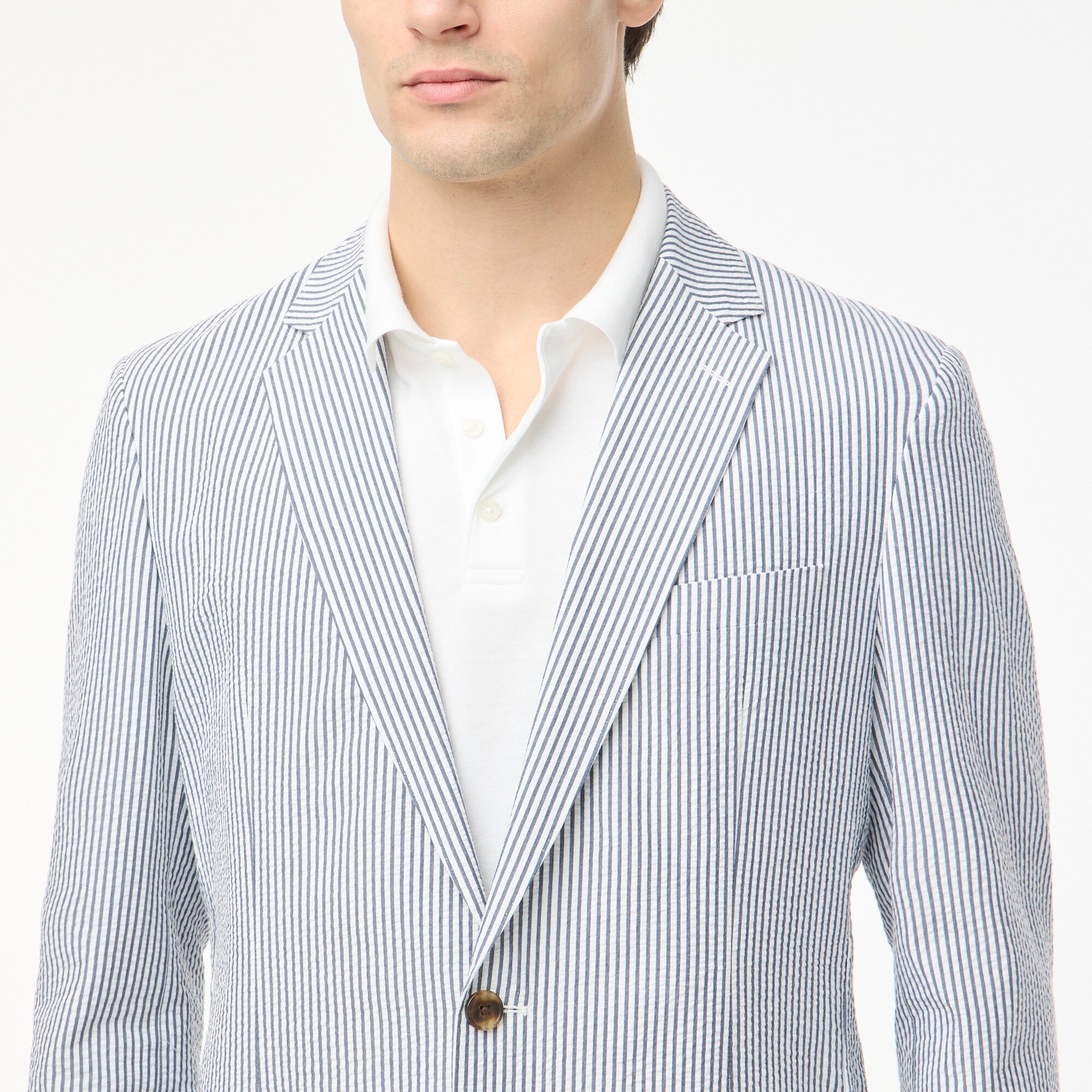 Slim-fit seersucker blazer