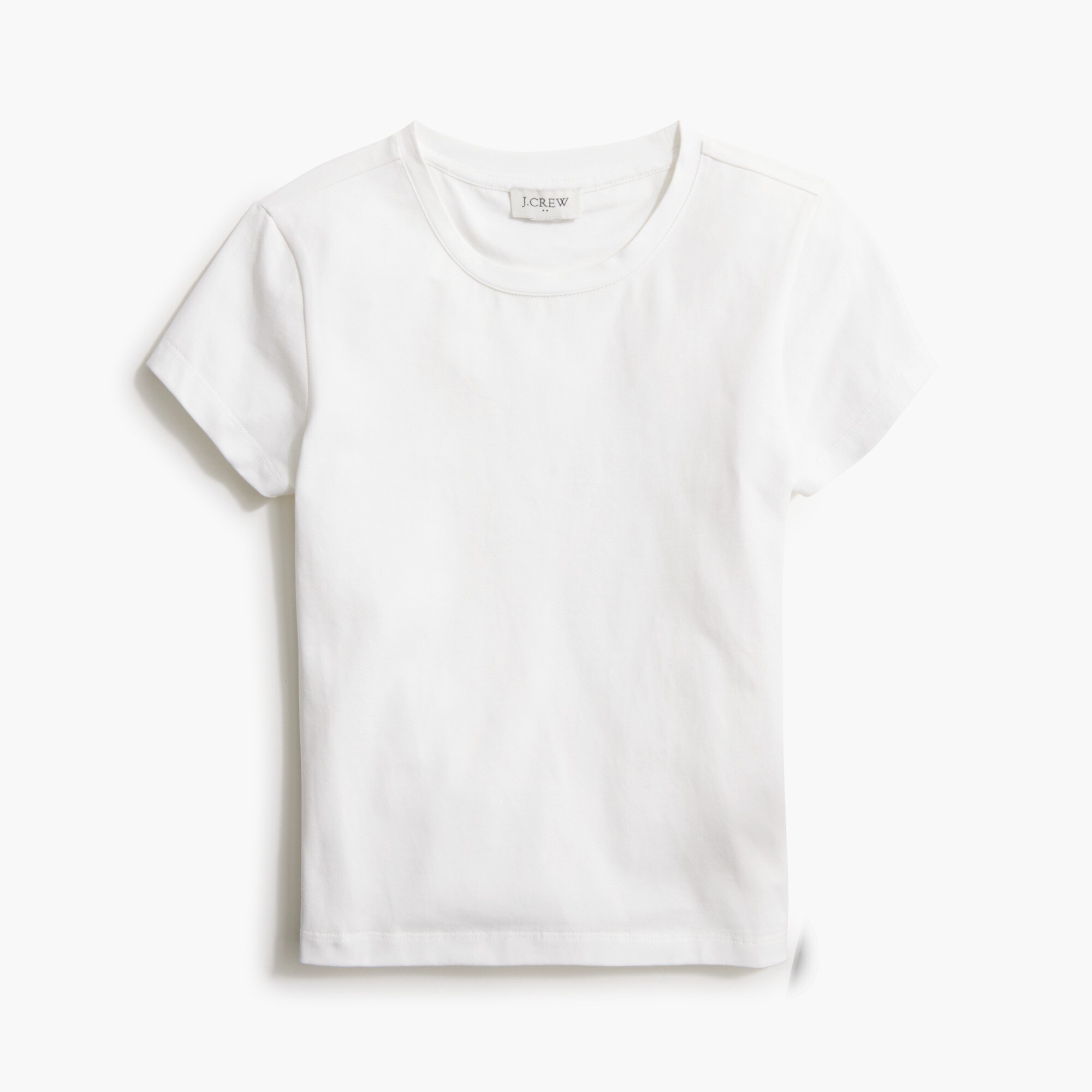 Short-sleeve Stretch Cotton-blend Cropped Tee For Women | Factory