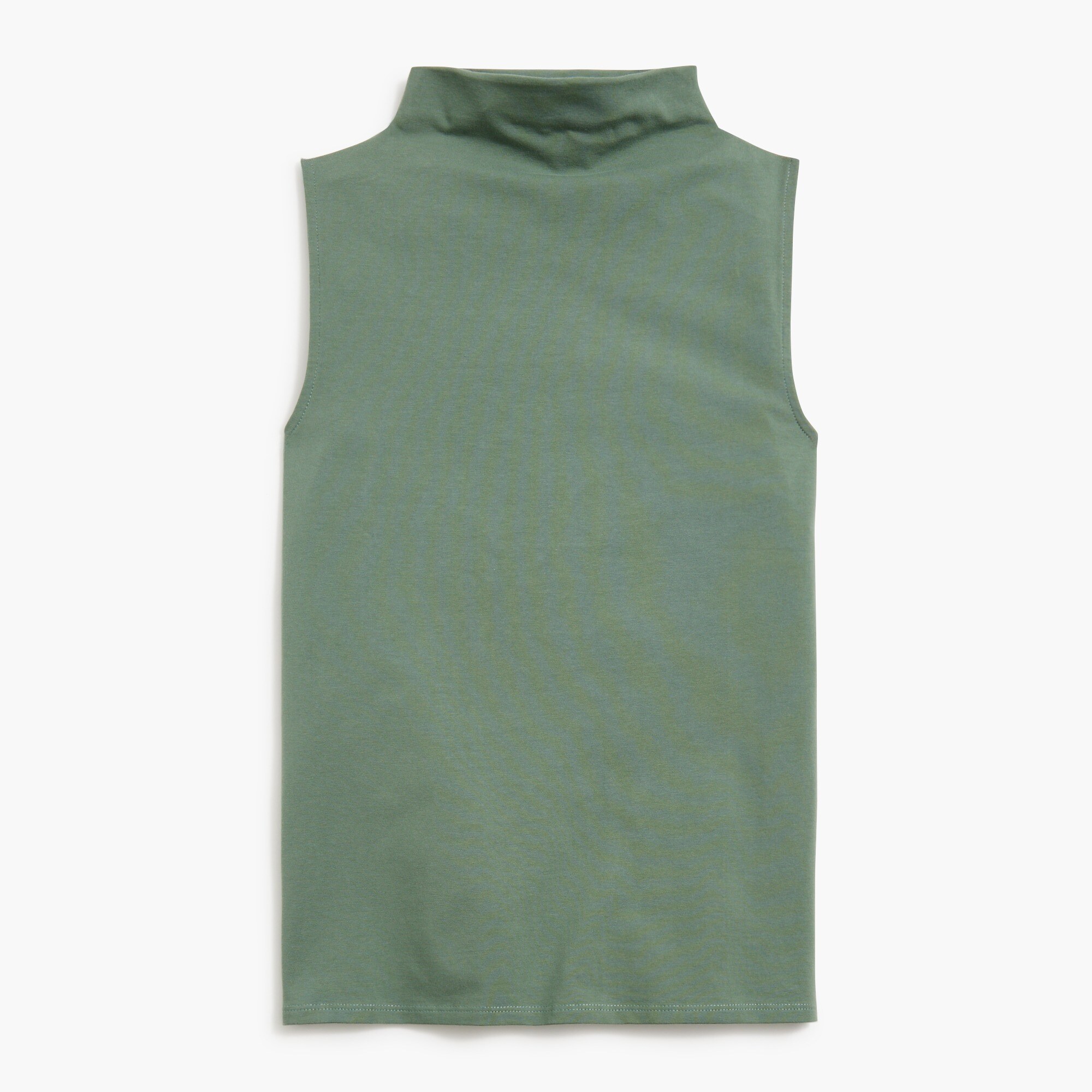 Stretch cotton-blend mockneck tank top