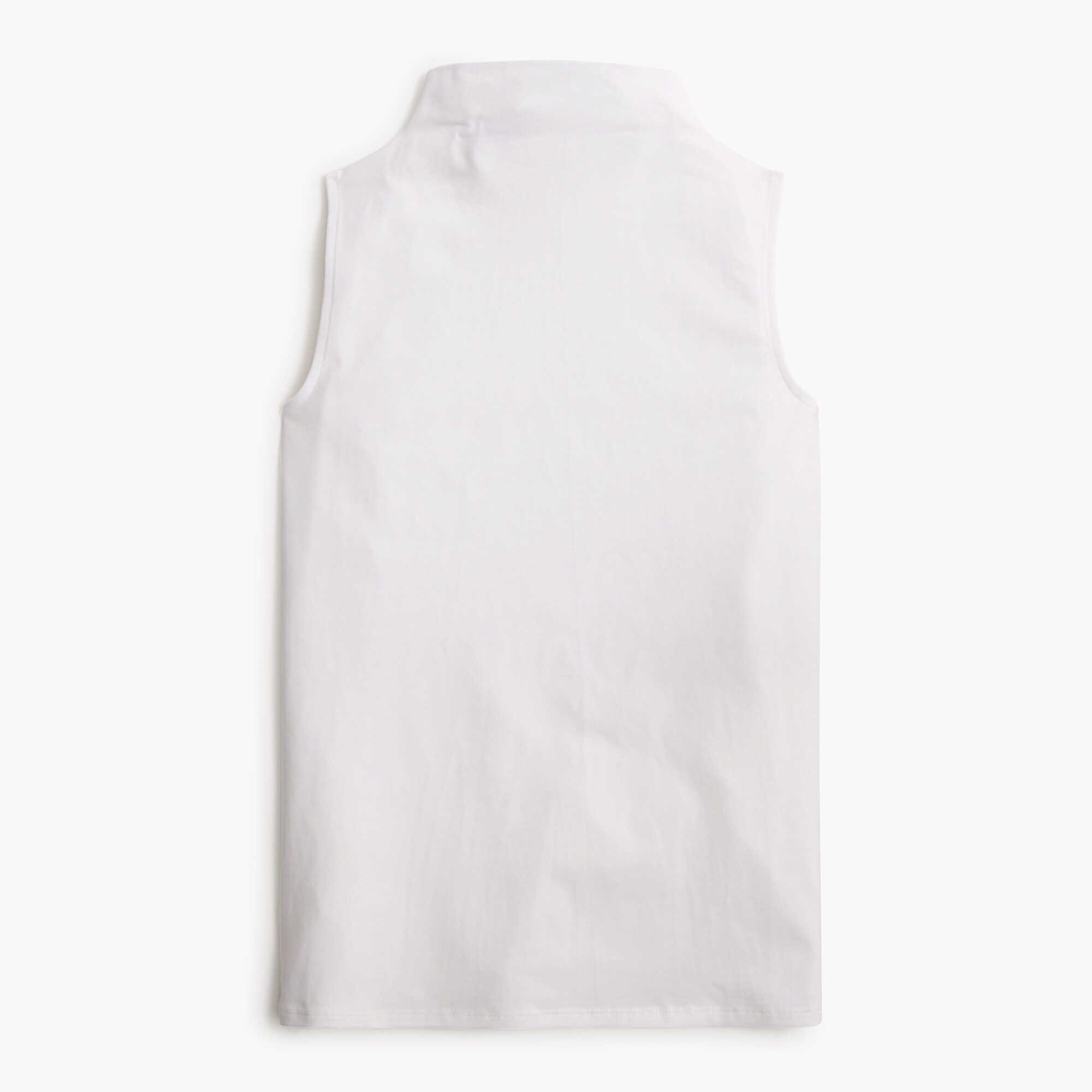 Stretch cotton-blend mockneck tank top