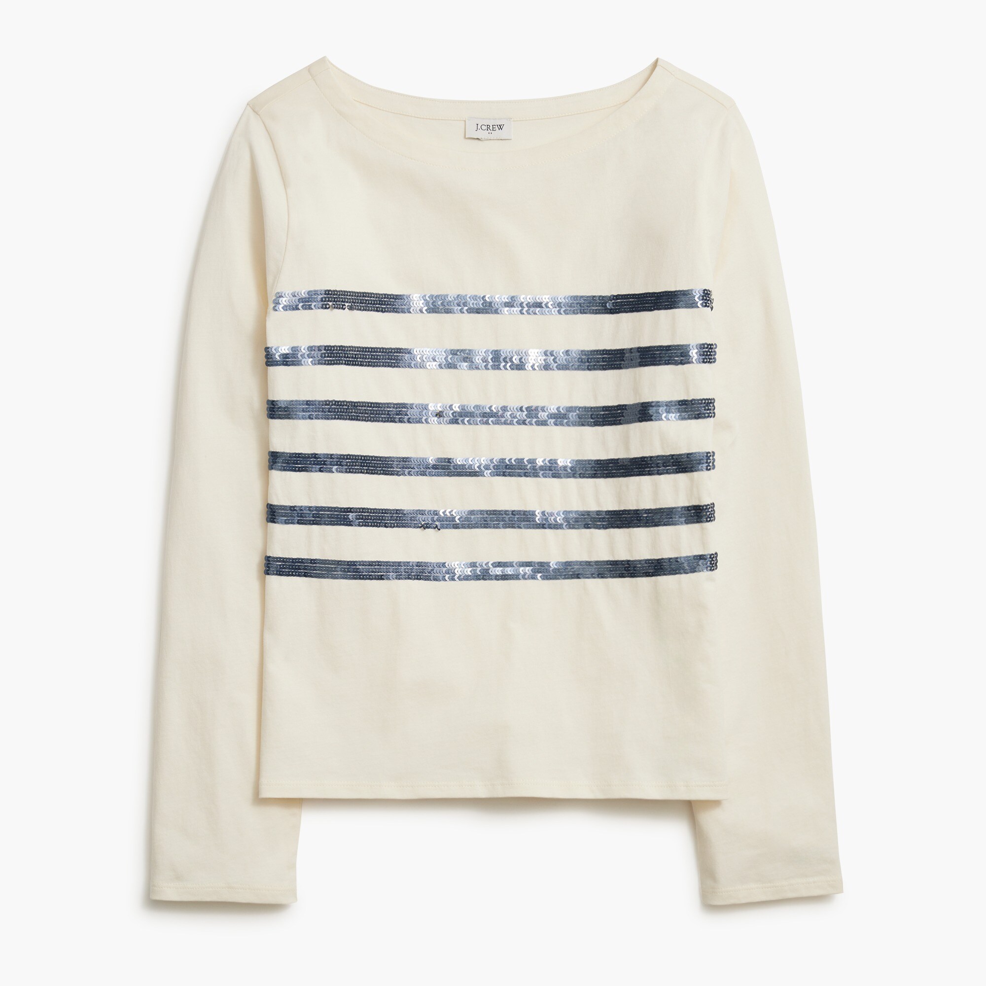 striped sequin long-sleeve tee for women