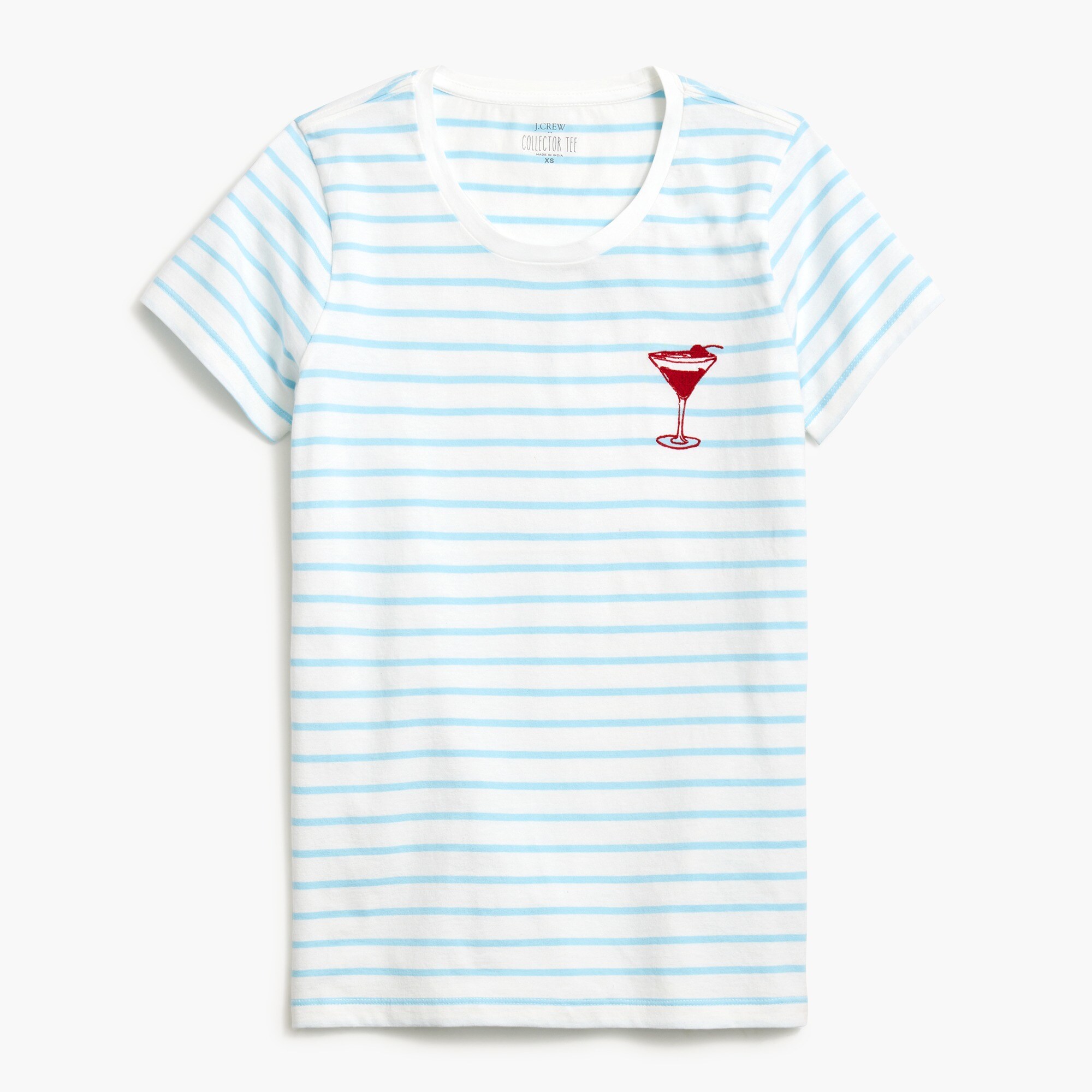 Short-sleeve striped martini graphic tee