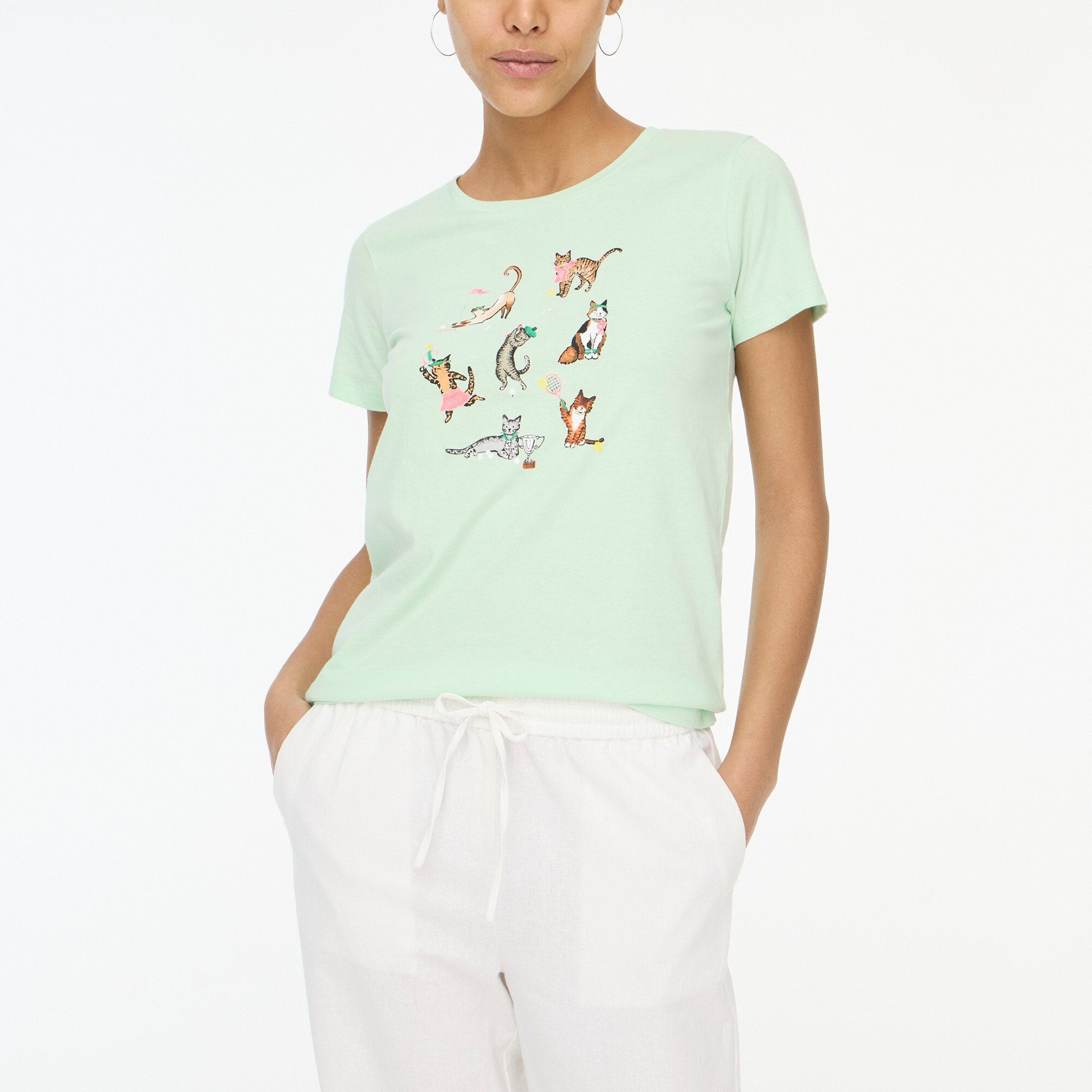 Sporty cats graphic tee