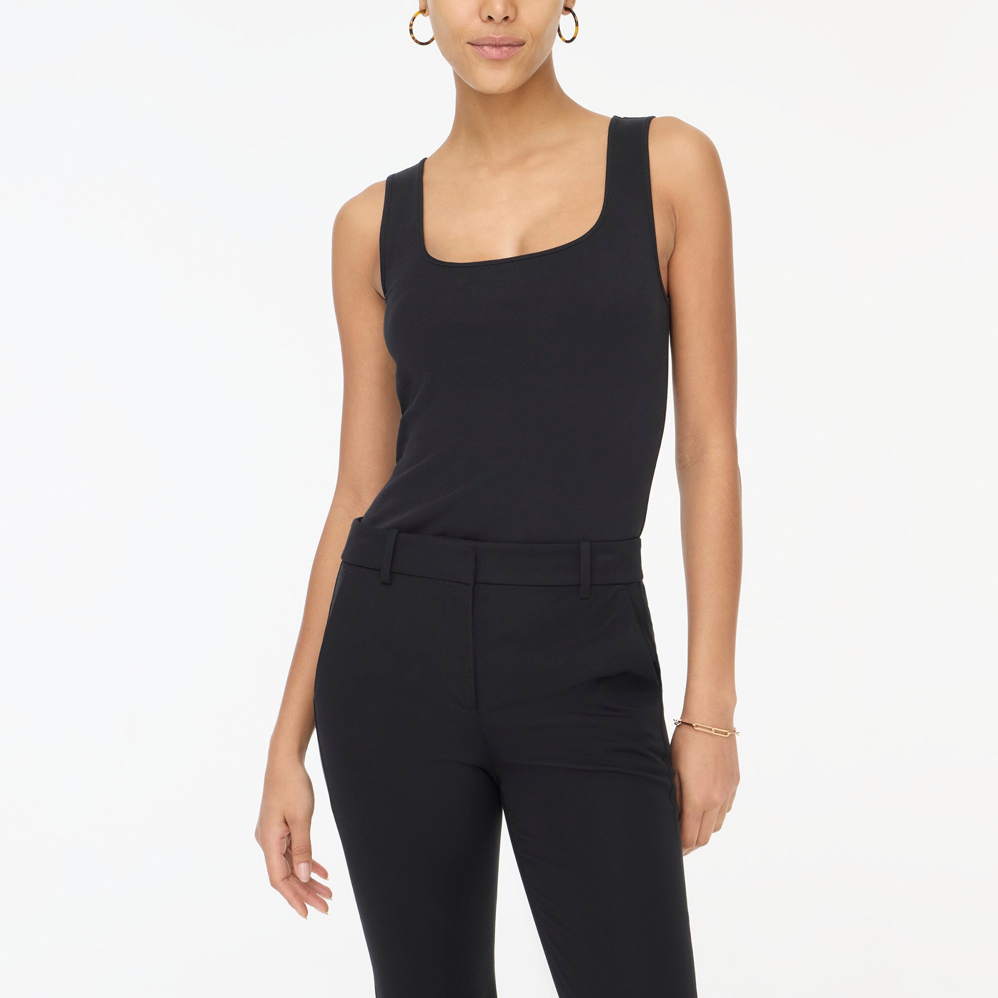  Ribbed scoopneck tank top
