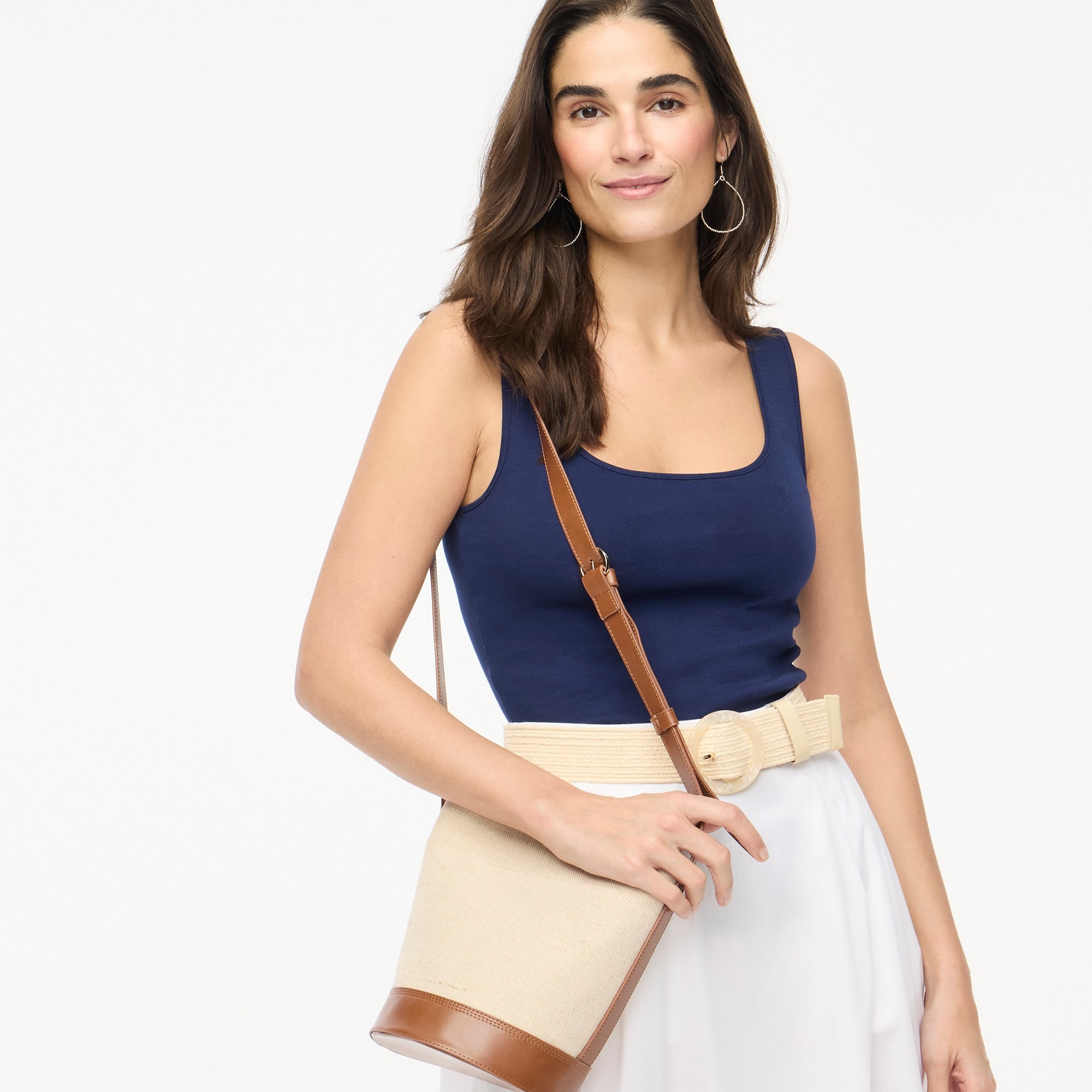  Ribbed scoopneck tank top