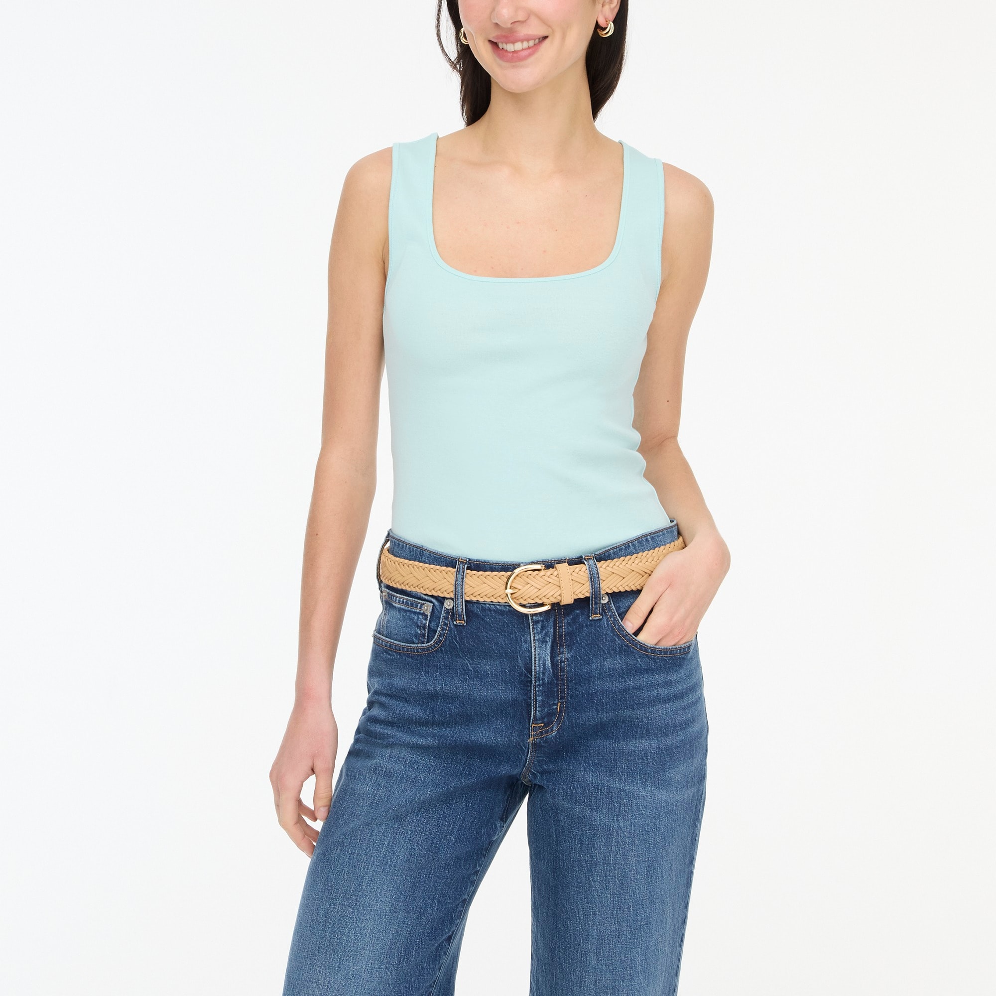 womens Ribbed scoopneck tank top