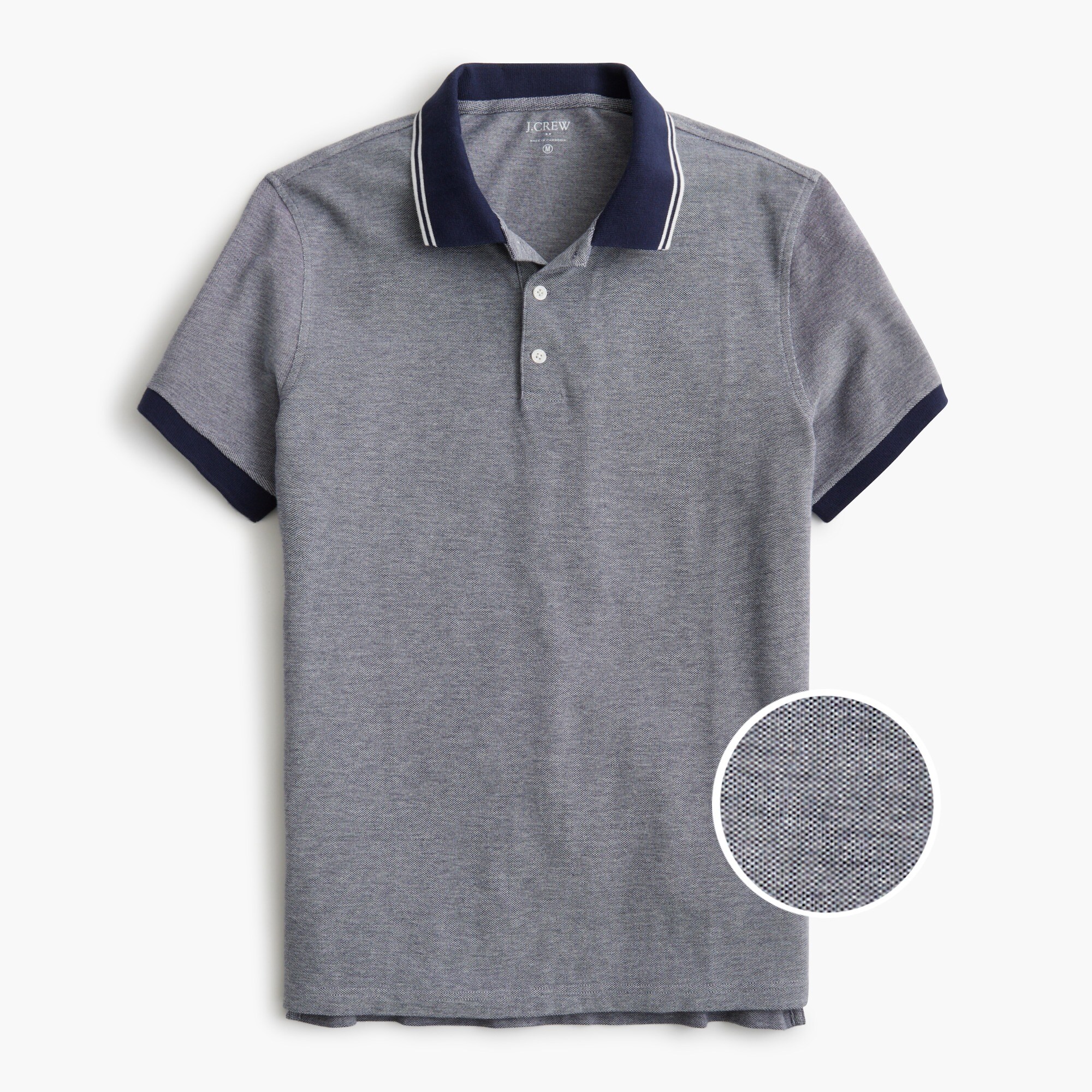 tipped bird's-eye piqu&eacute; polo shirt for men