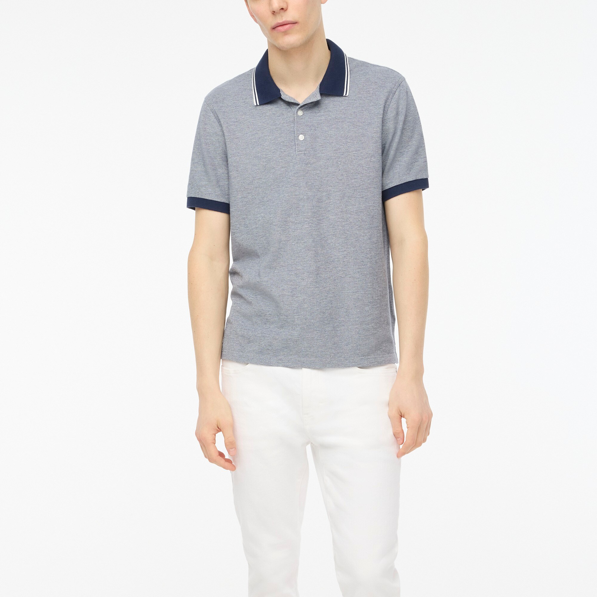 mens Tipped bird's-eye piqu&eacute; polo shirt