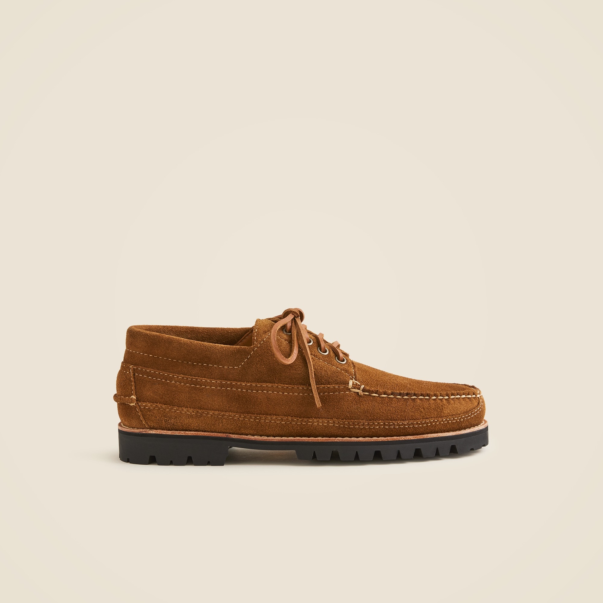 Suede work shoes with lug soles