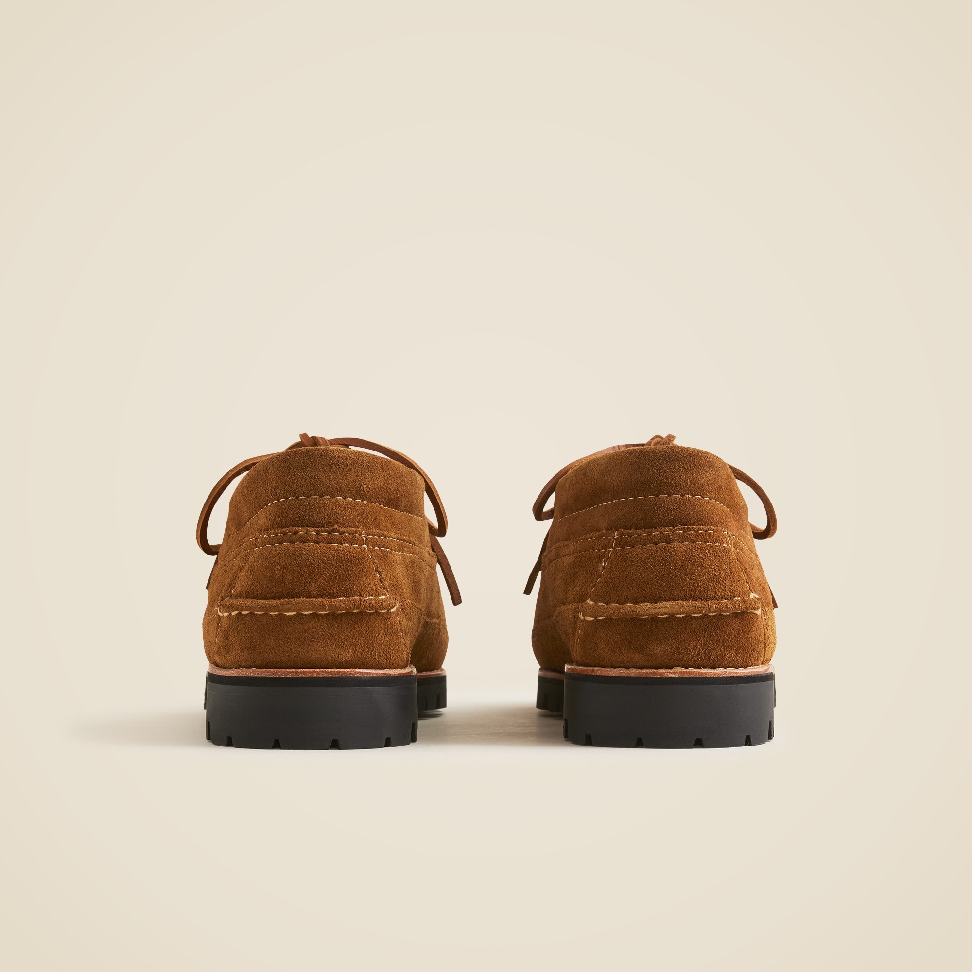 Suede work shoes with lug soles