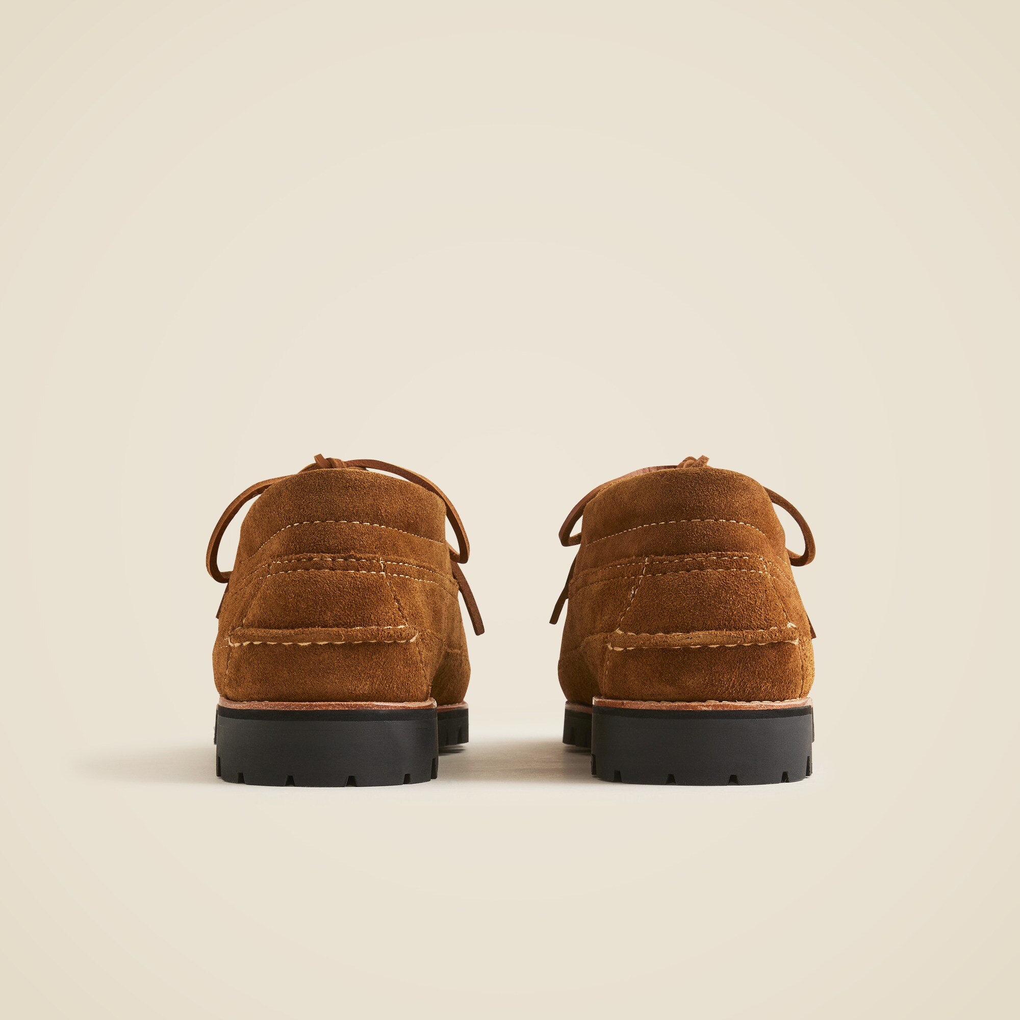 Suede work shoes with lug soles