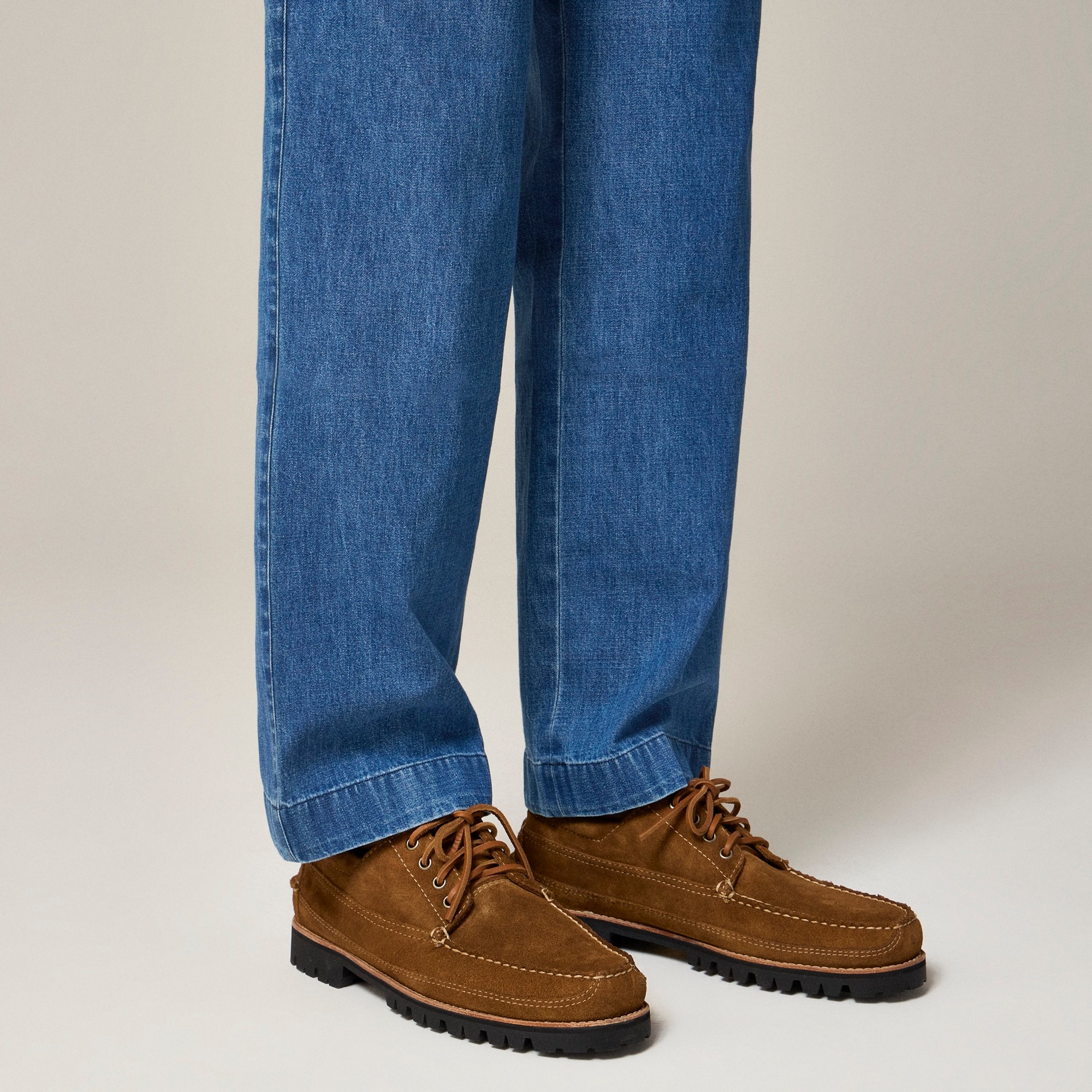 Suede Work Shoes With Lug Soles For Men