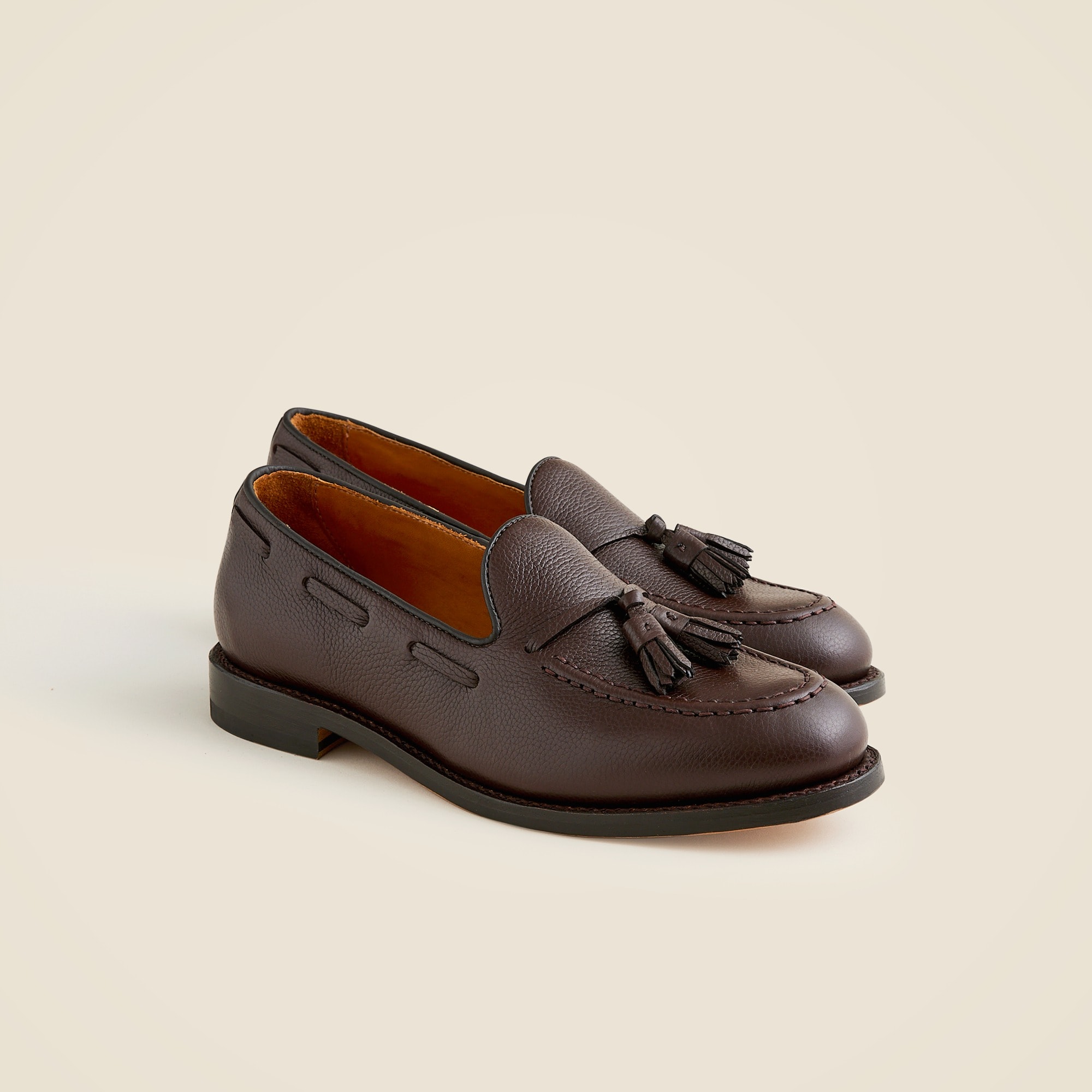 mens Ludlow tassel loafers in tumbled leather