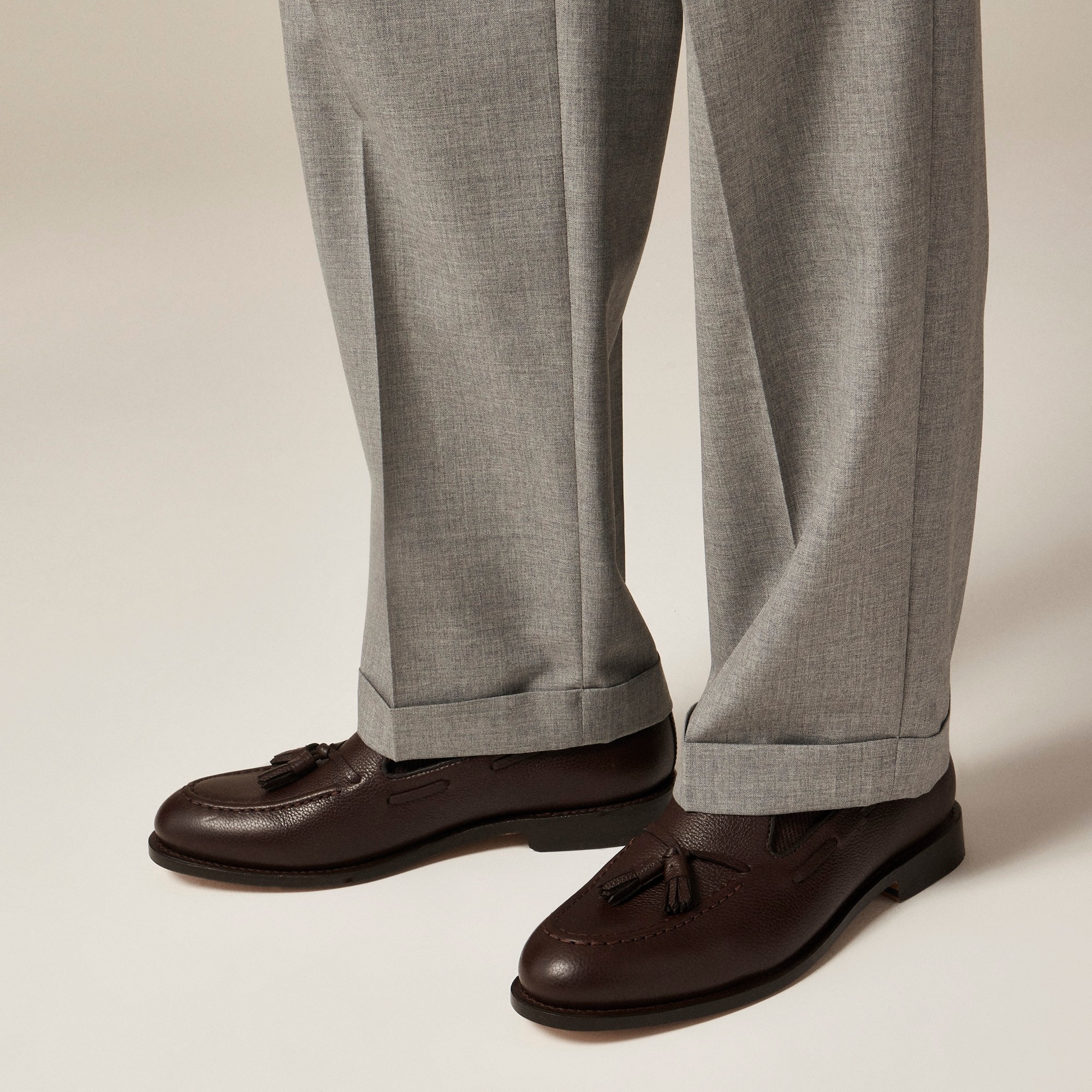 Ludlow tassel loafers in tumbled leather
