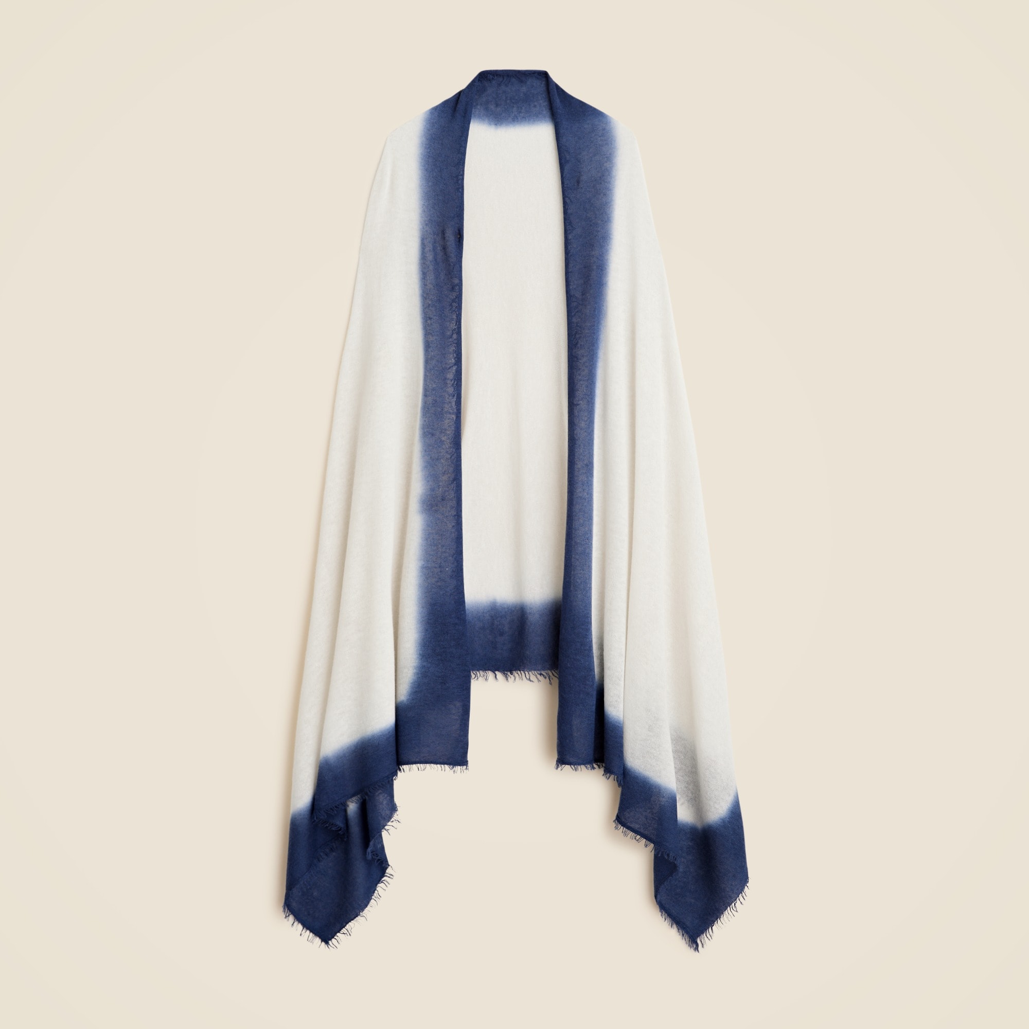Oversized dip-dyed featherweight cashmere wrap