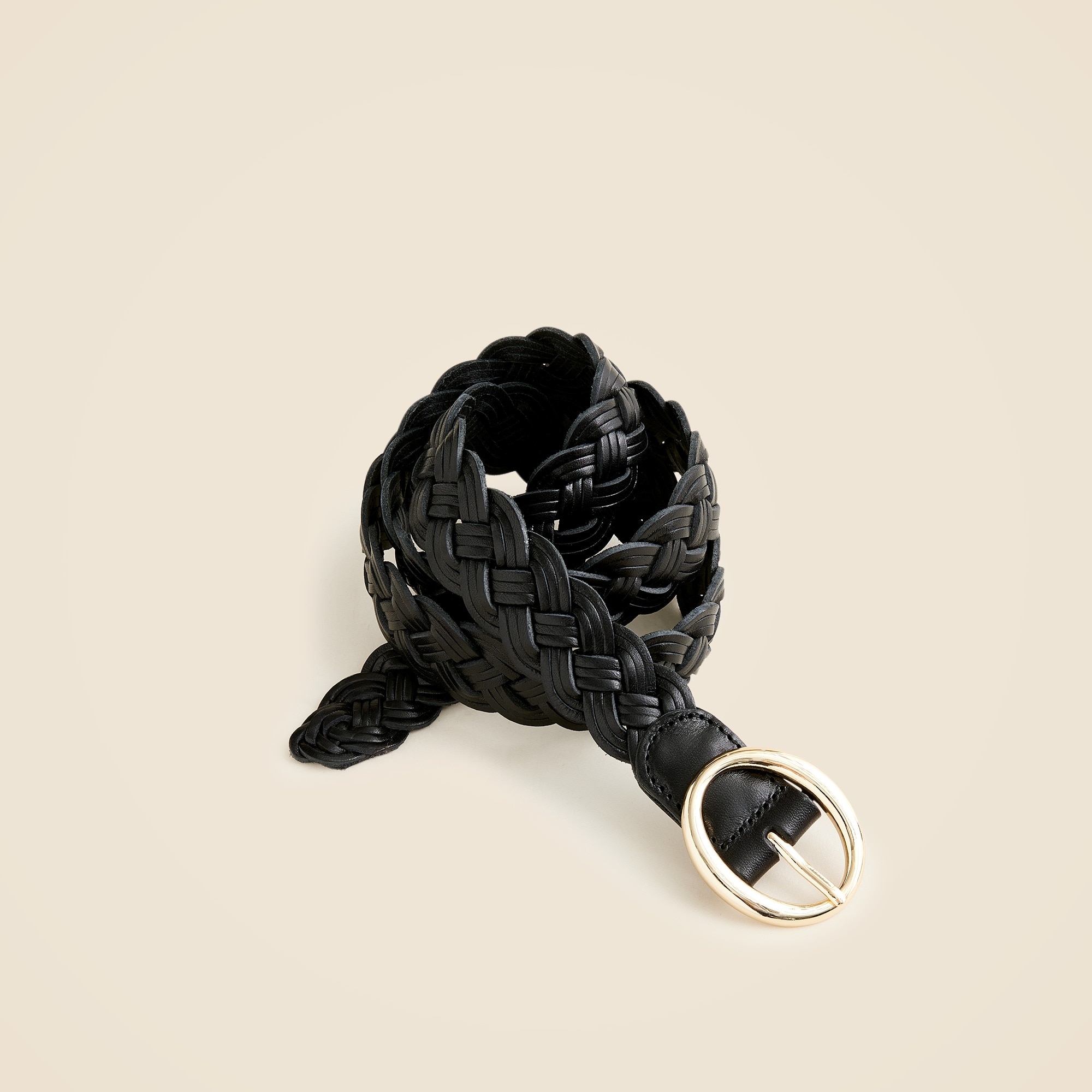 Braided Italian leather belt