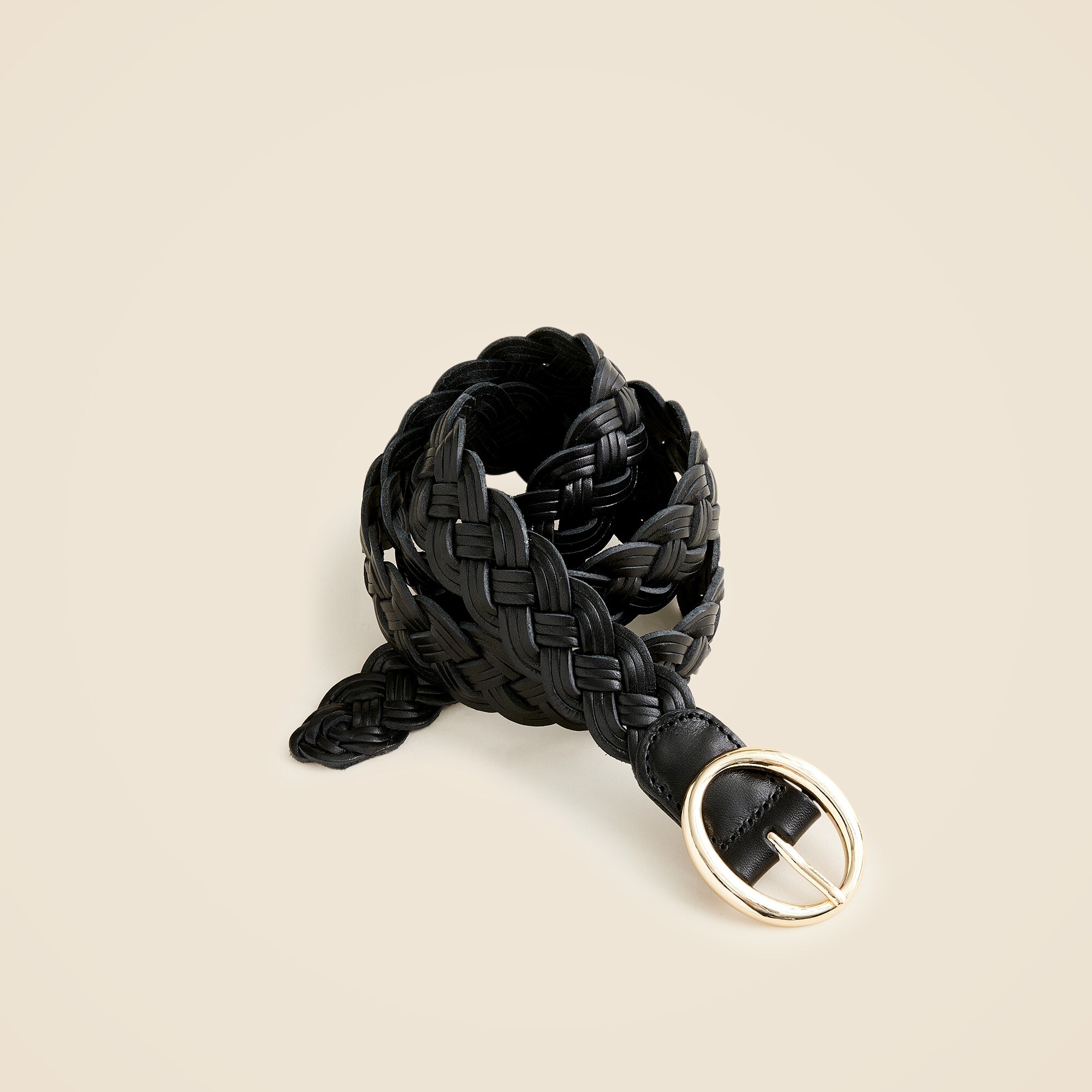 womens Braided Italian leather belt